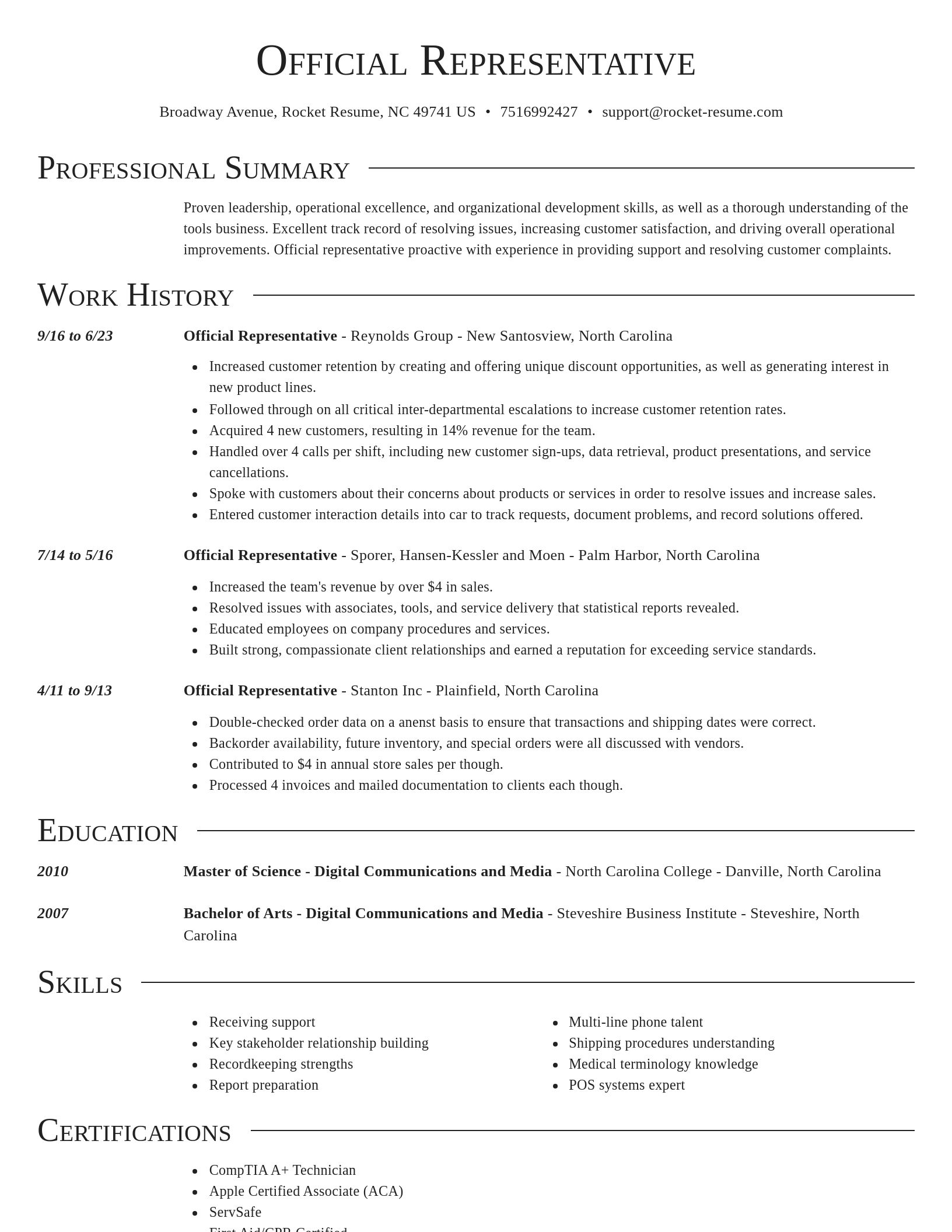 Director resume template