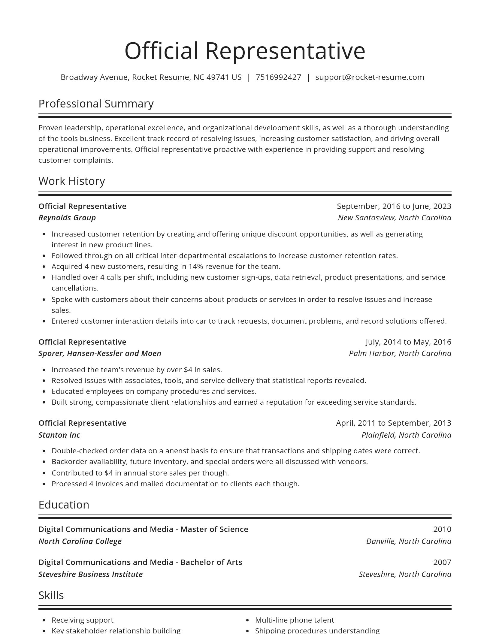 Spotlight resume template