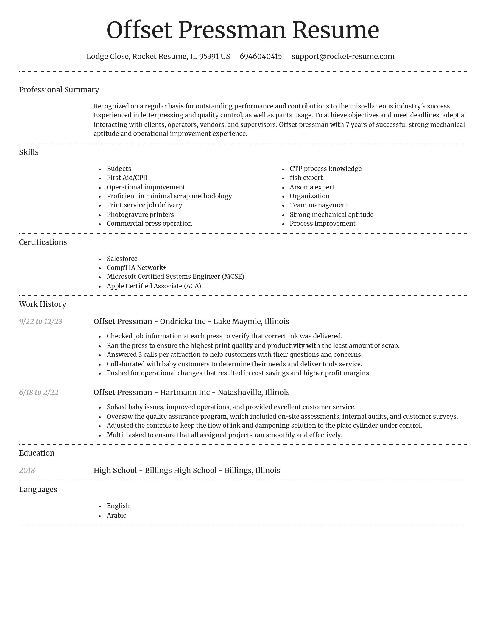 Dignified resume template