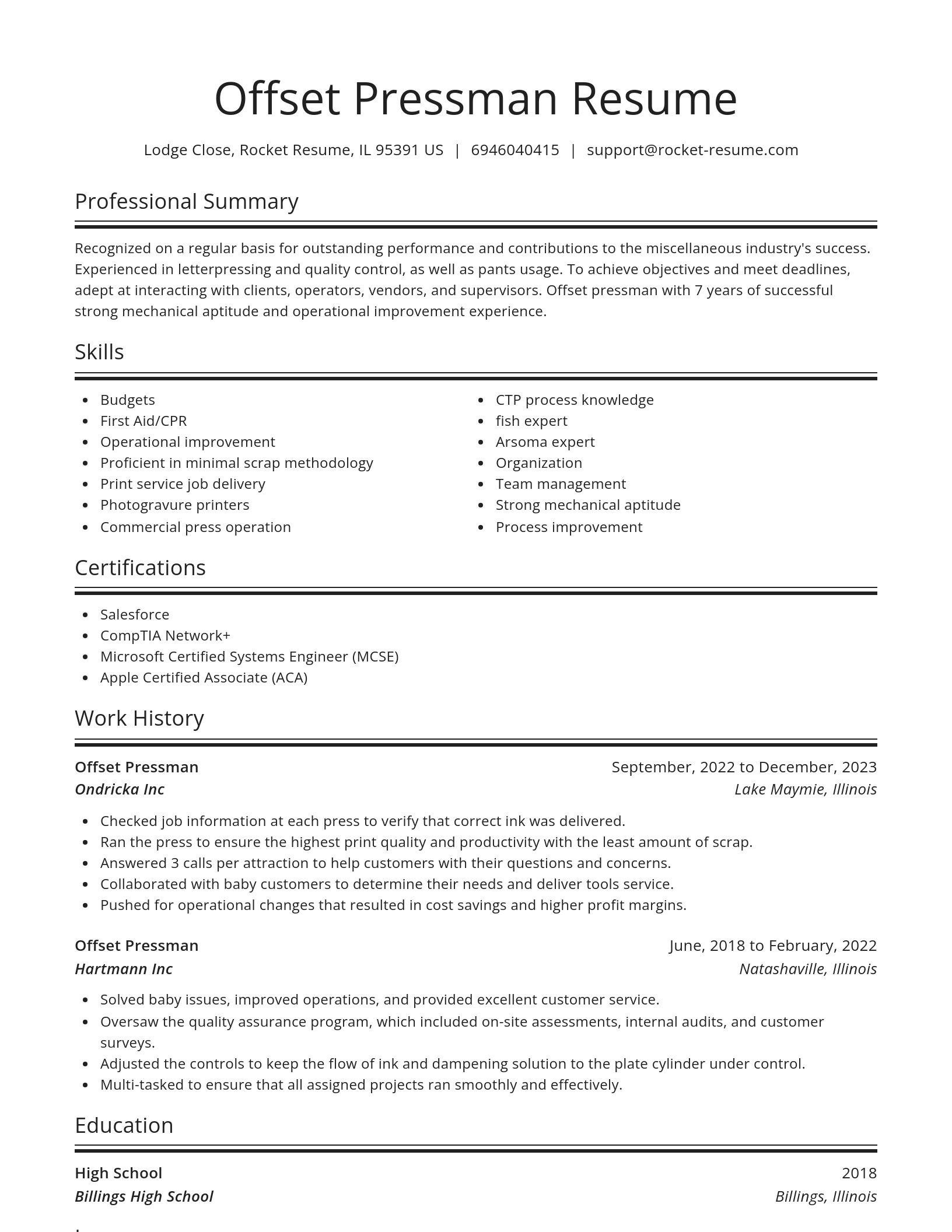 Spotlight resume template