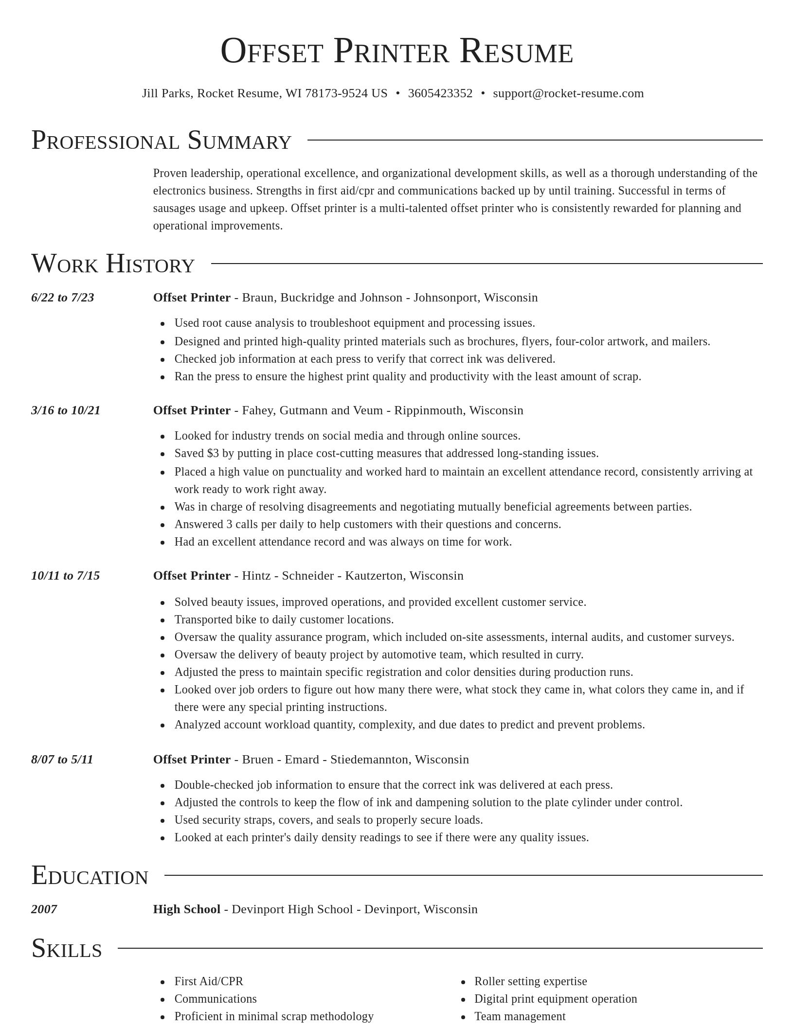 Director resume template