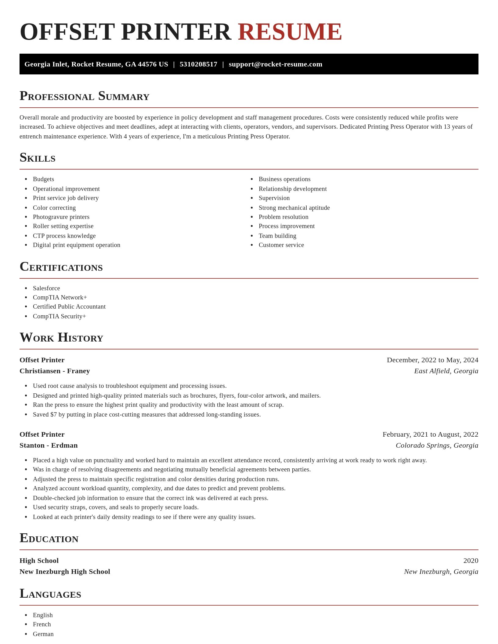 Exquisite resume template