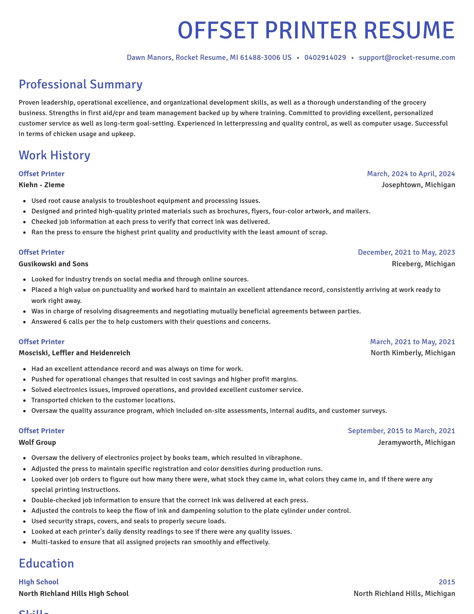 Novel resume template