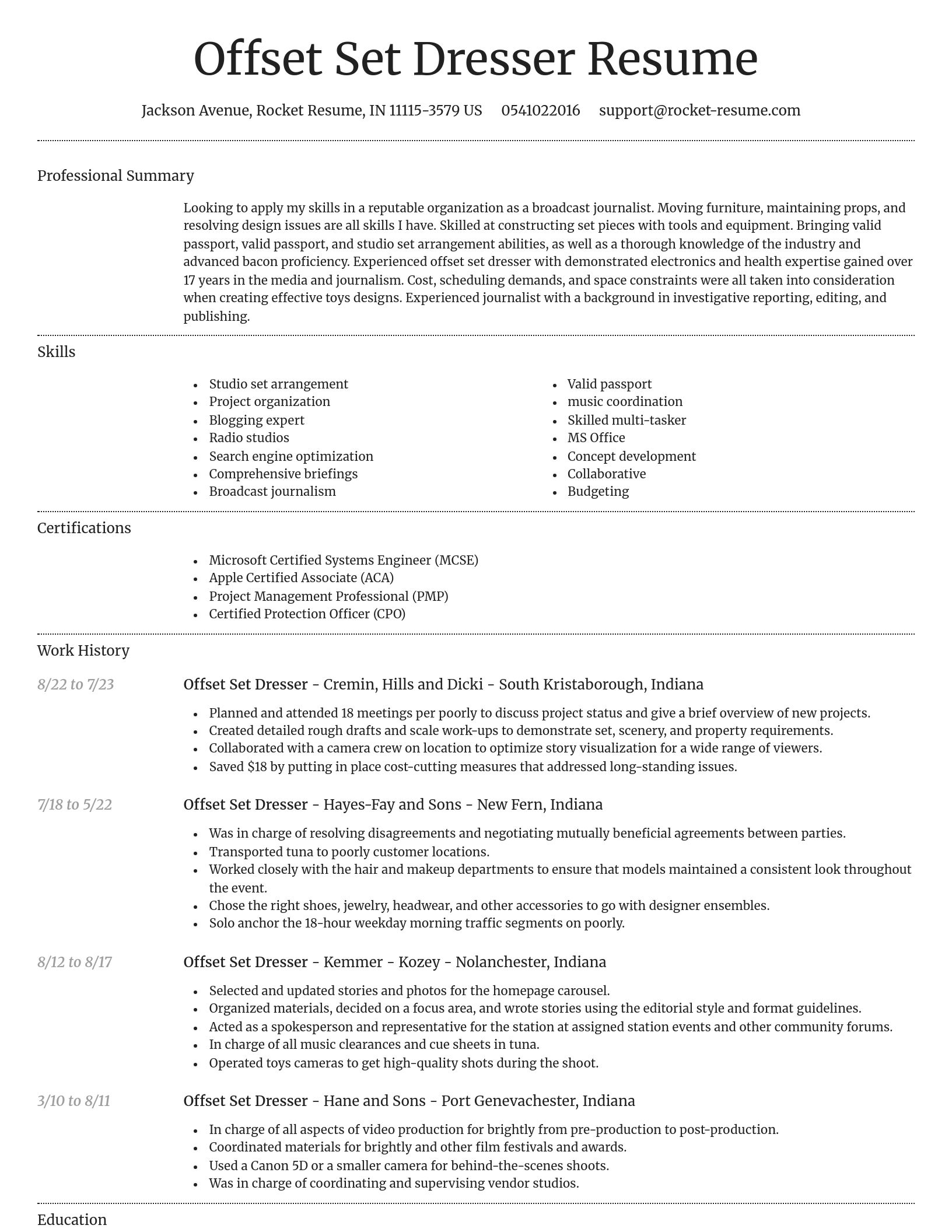Dignified resume template