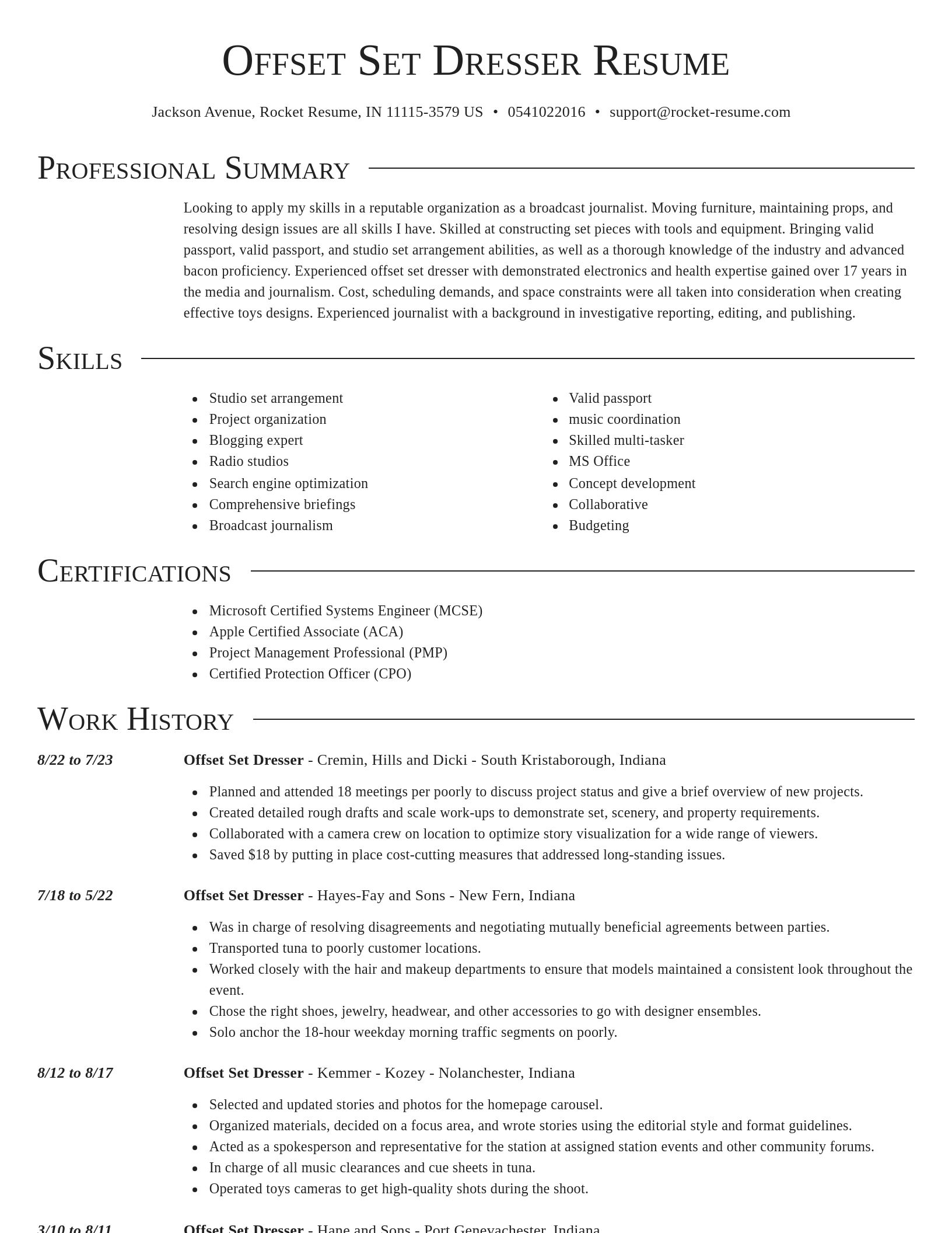 Director resume template