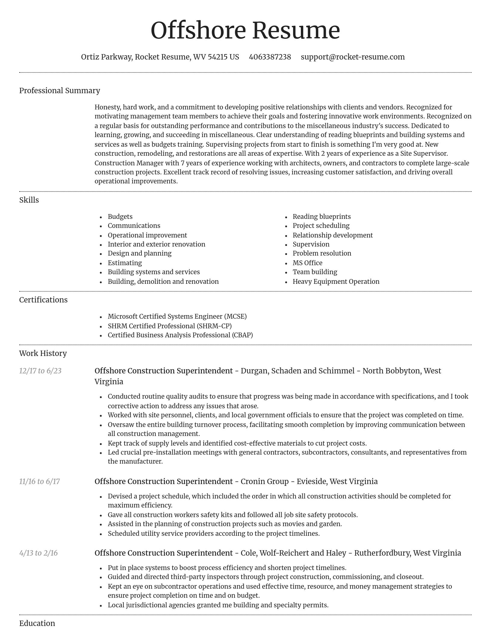 Dignified resume template