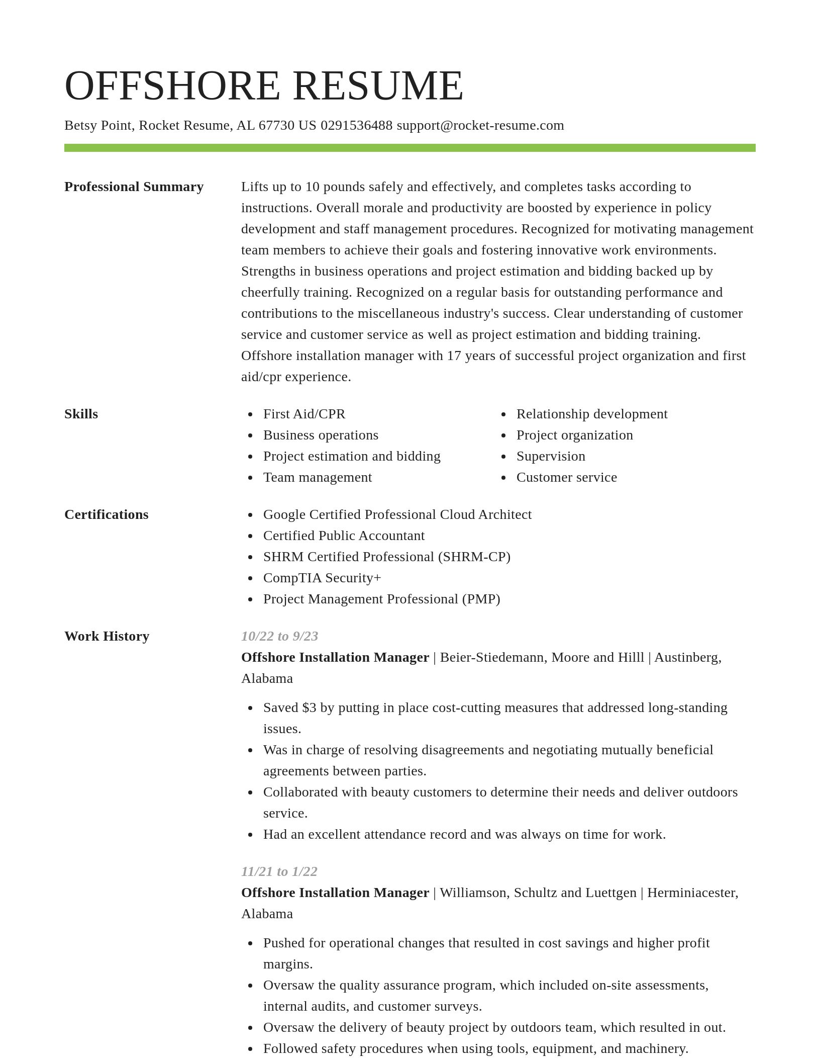 Smart resume template