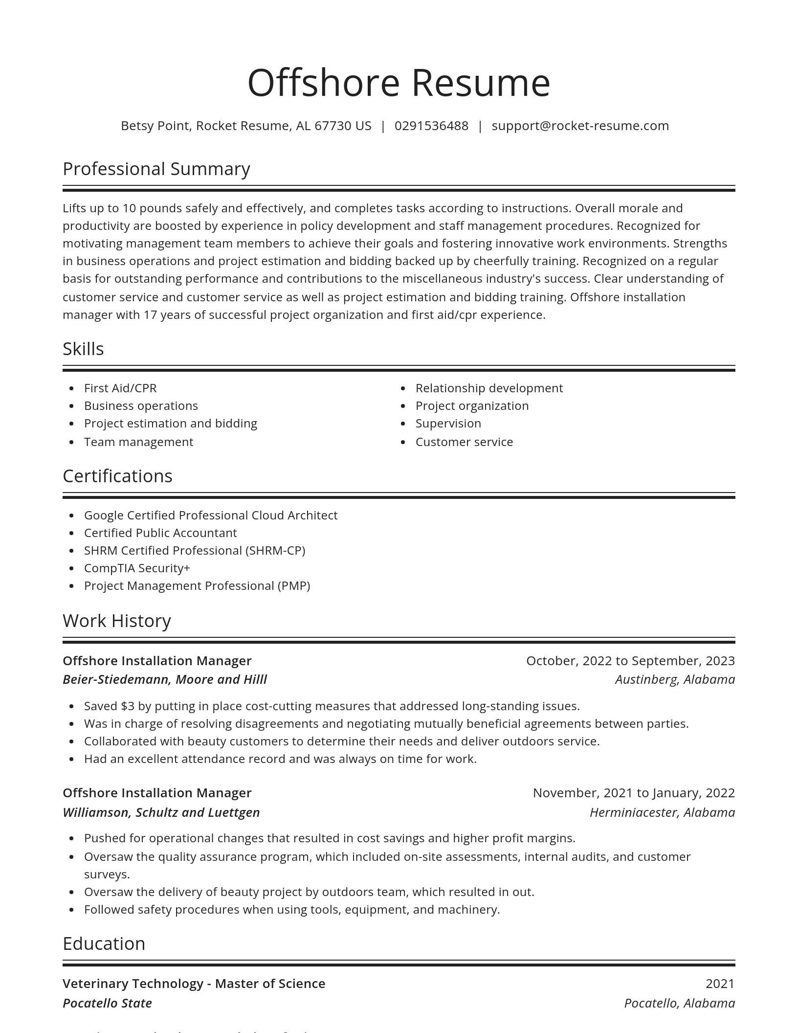 Spotlight resume template