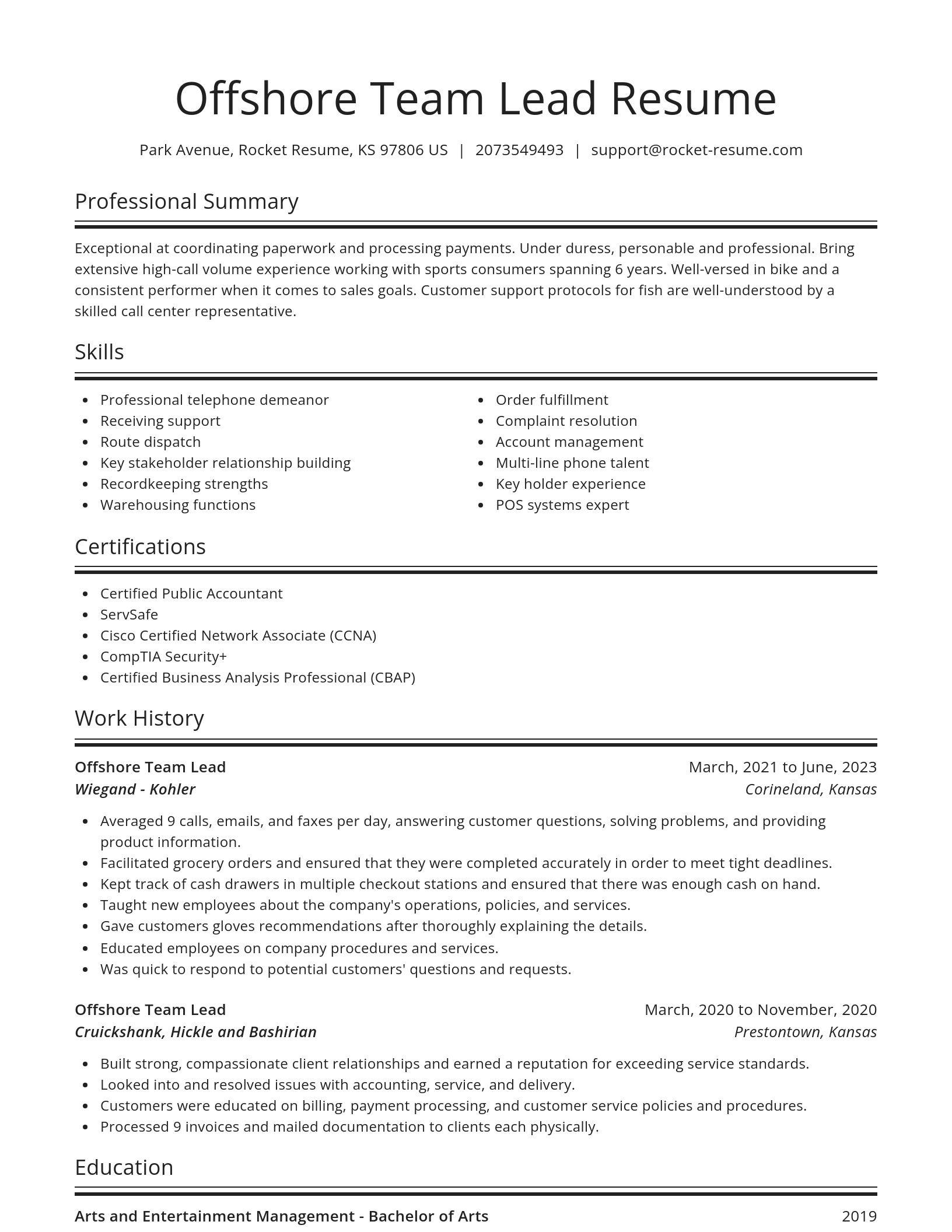 Spotlight resume template