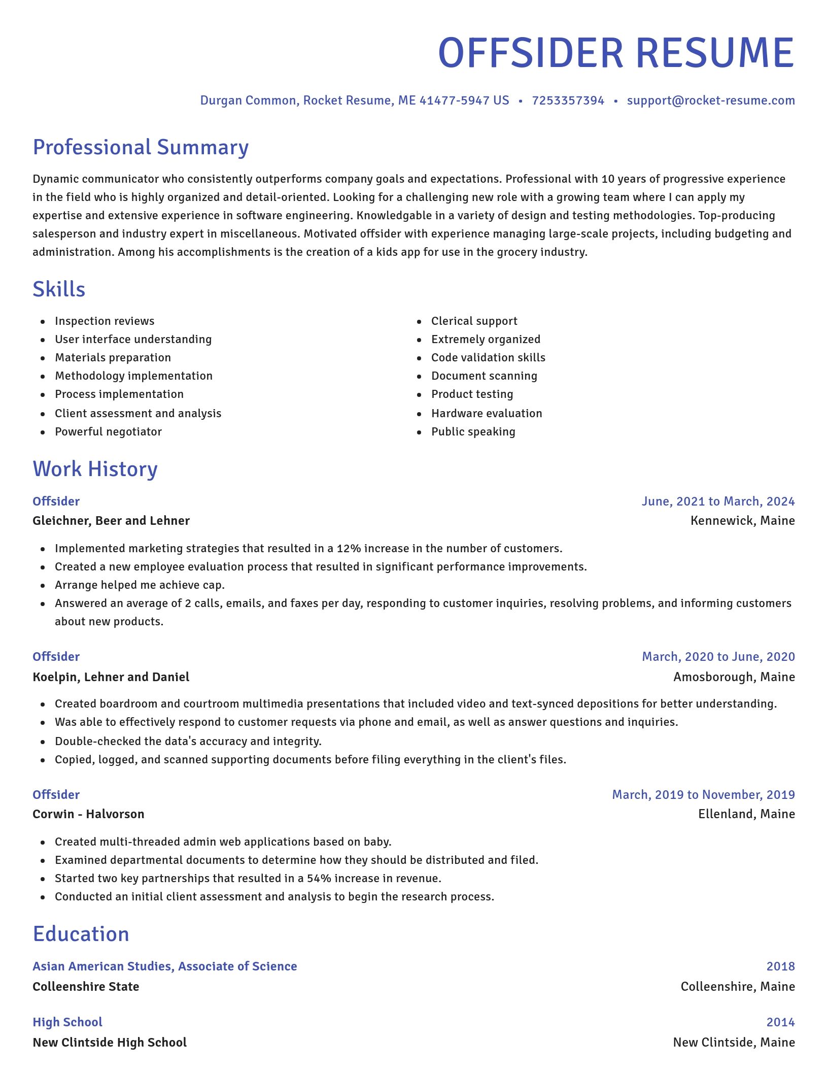 Novel resume template