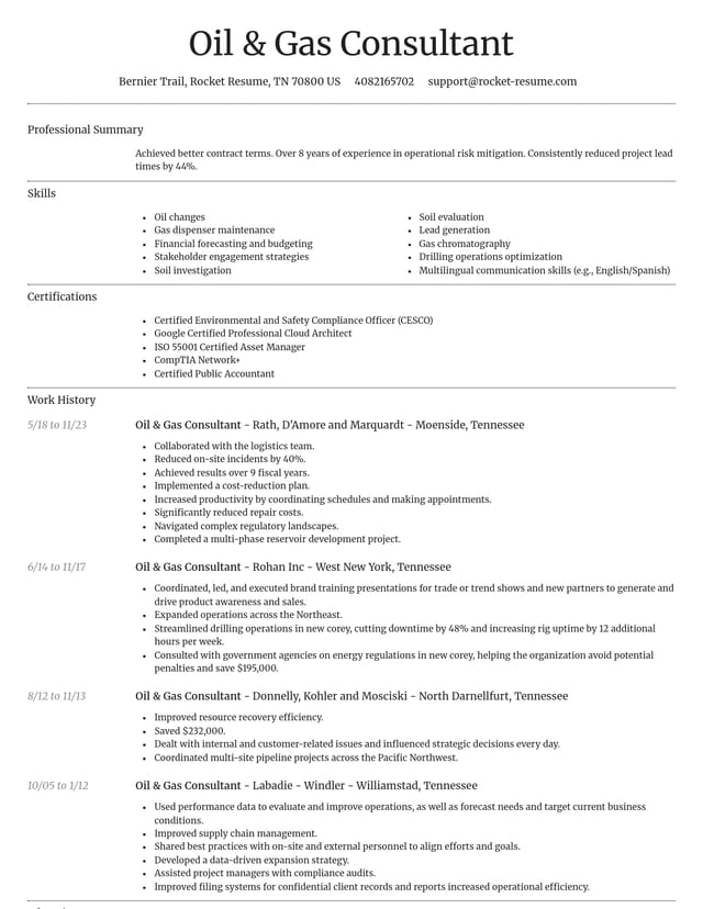 Dignified resume template