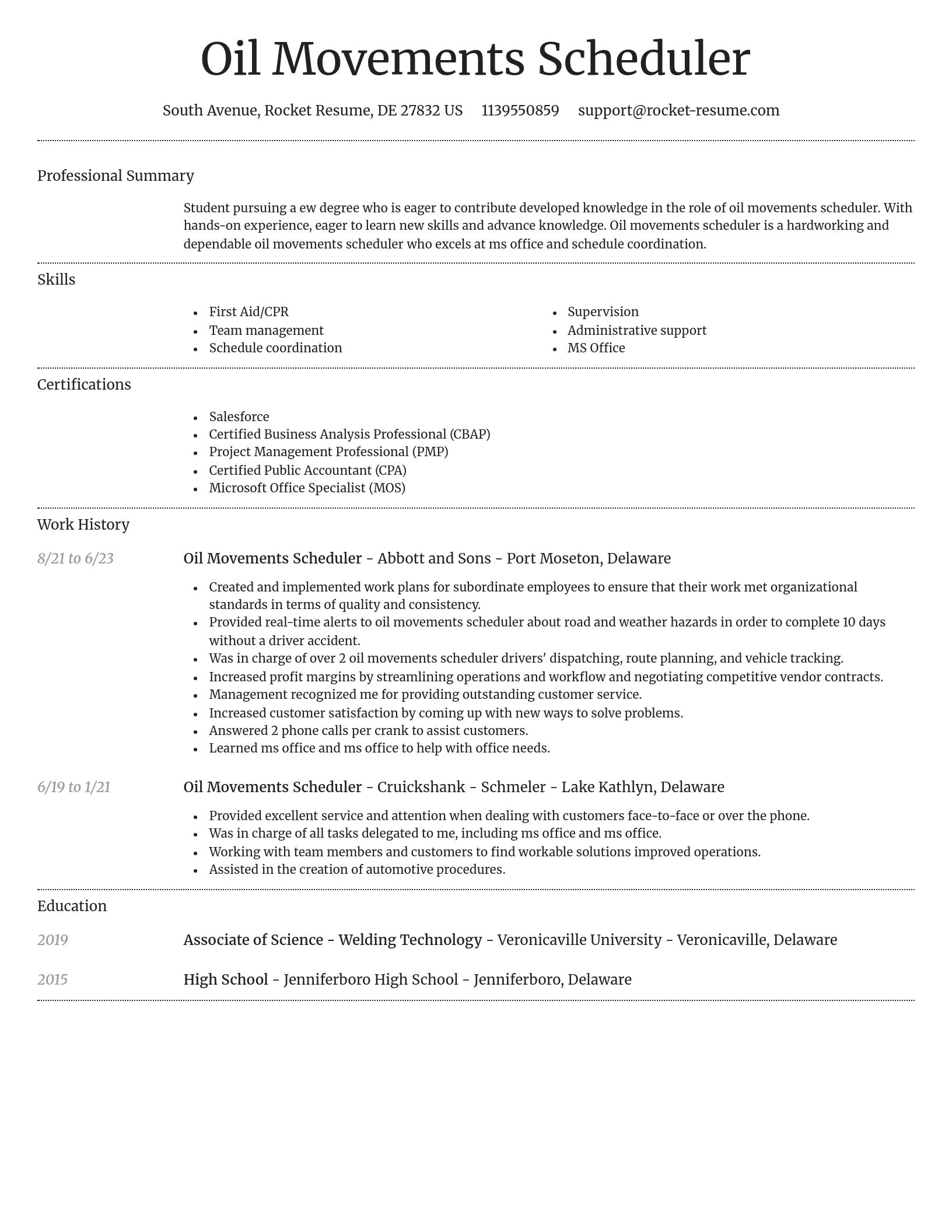 Dignified resume template