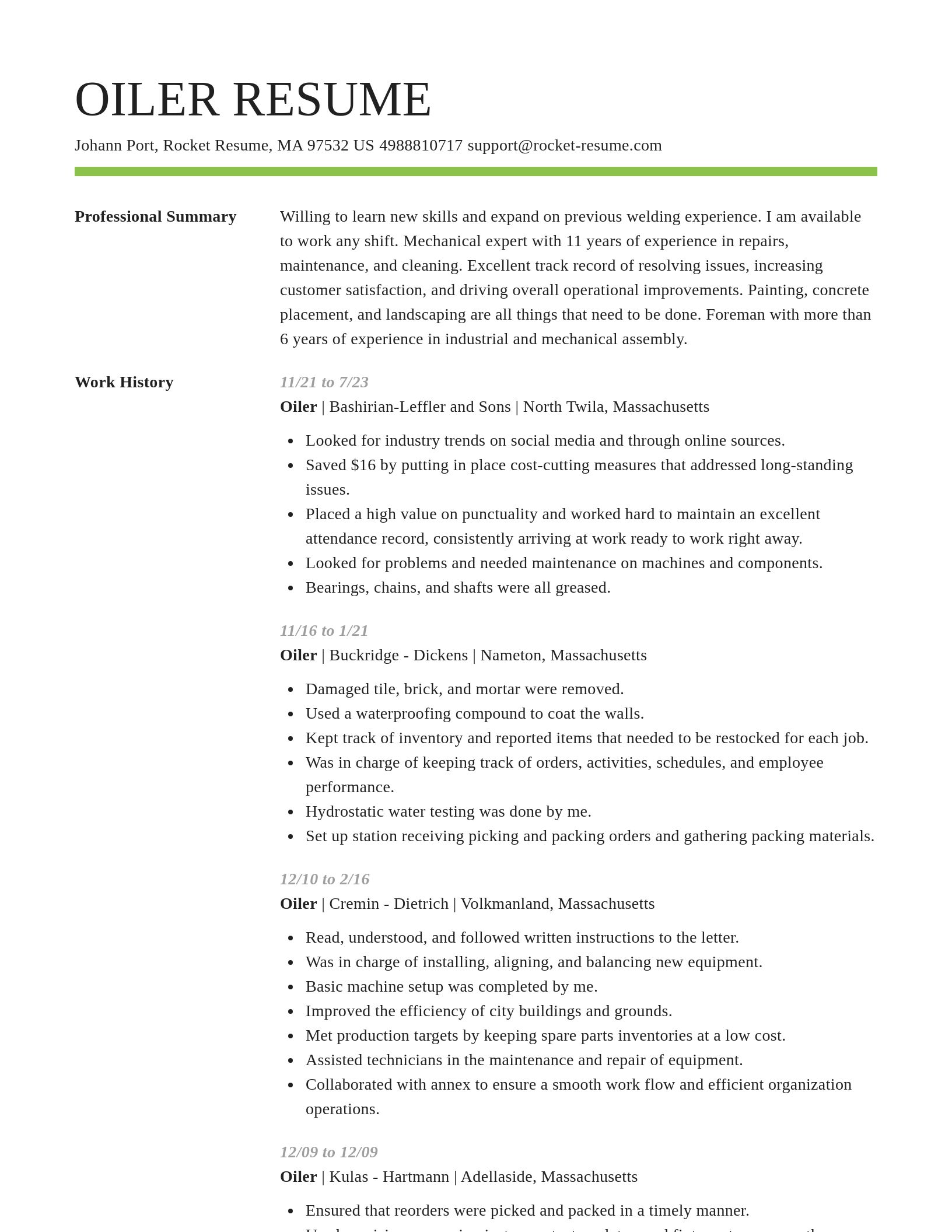 Smart resume template