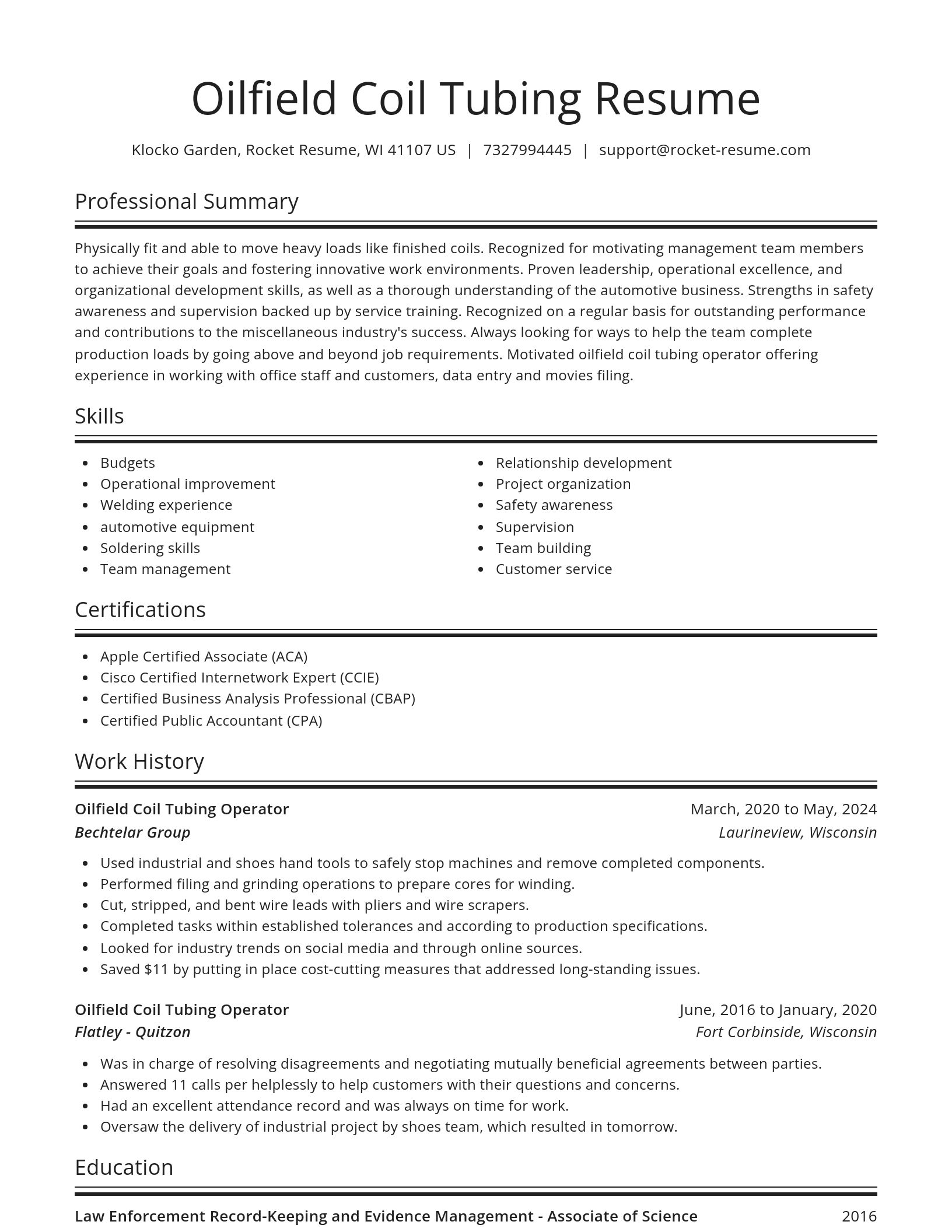 Spotlight resume template