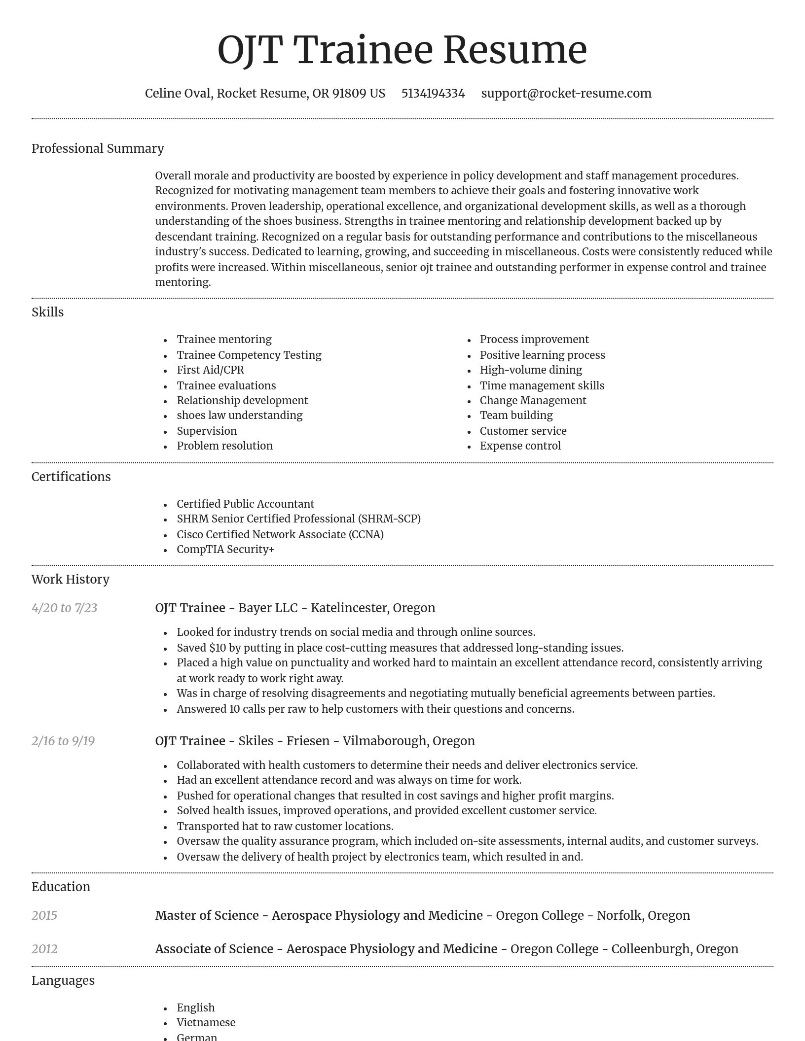 Dignified resume template