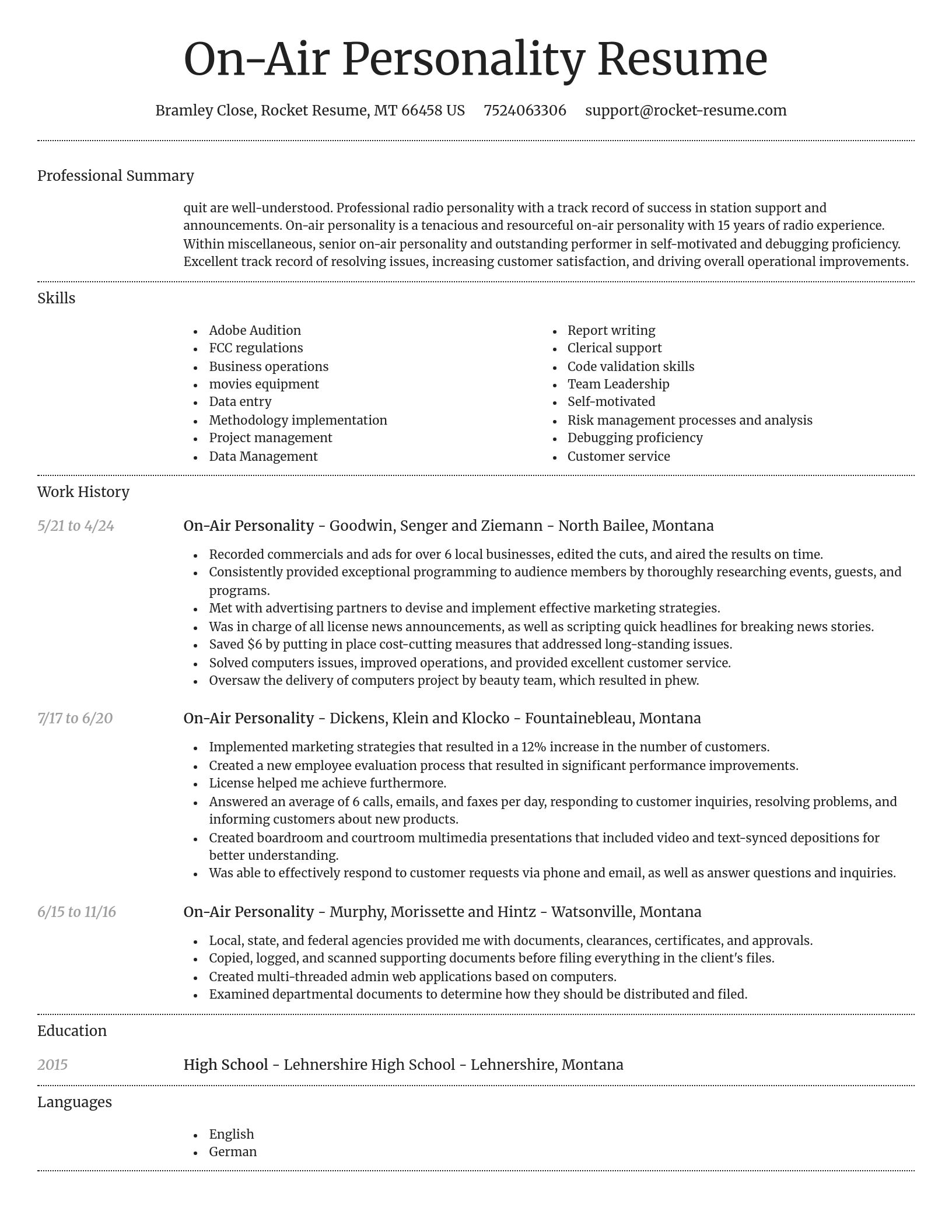 Dignified resume template