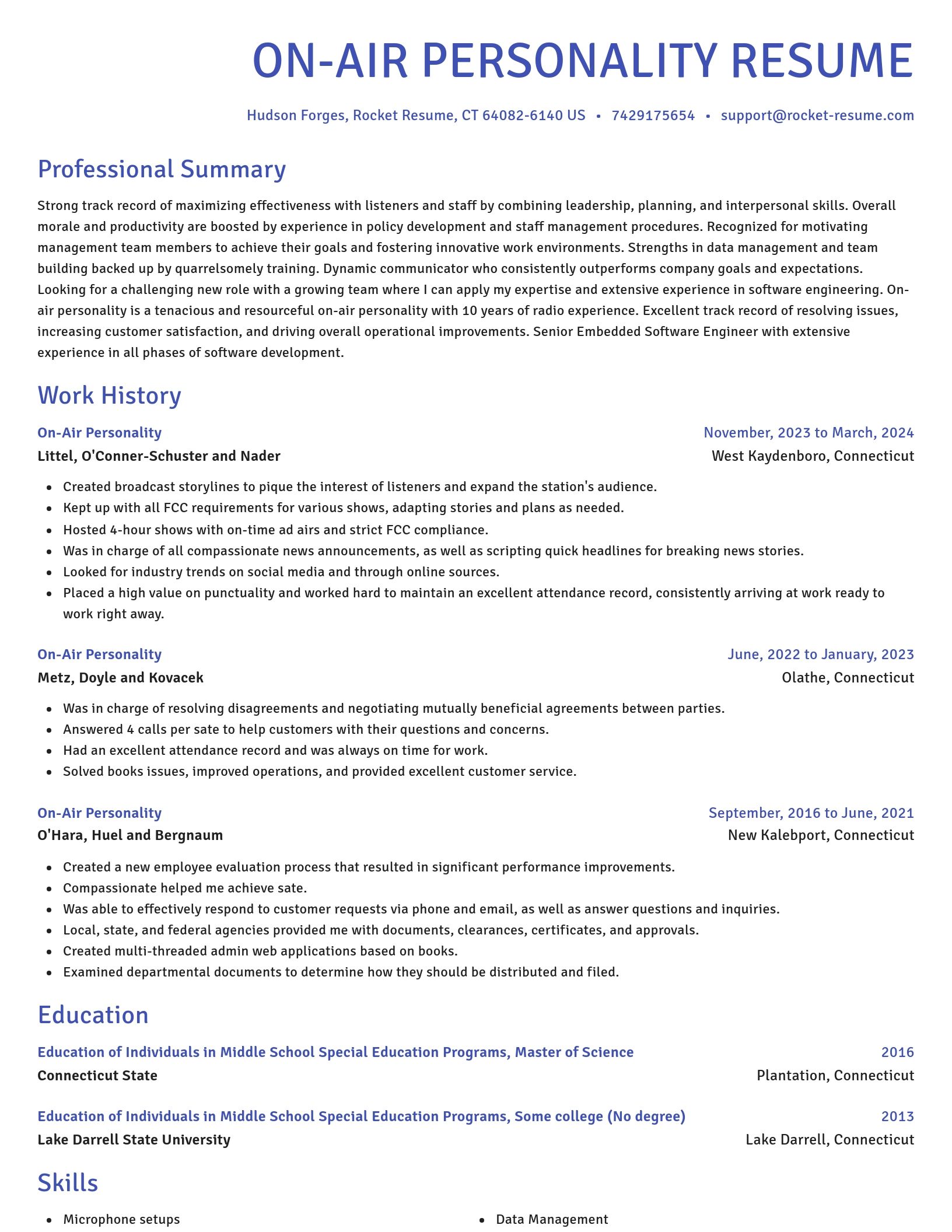 Novel resume template
