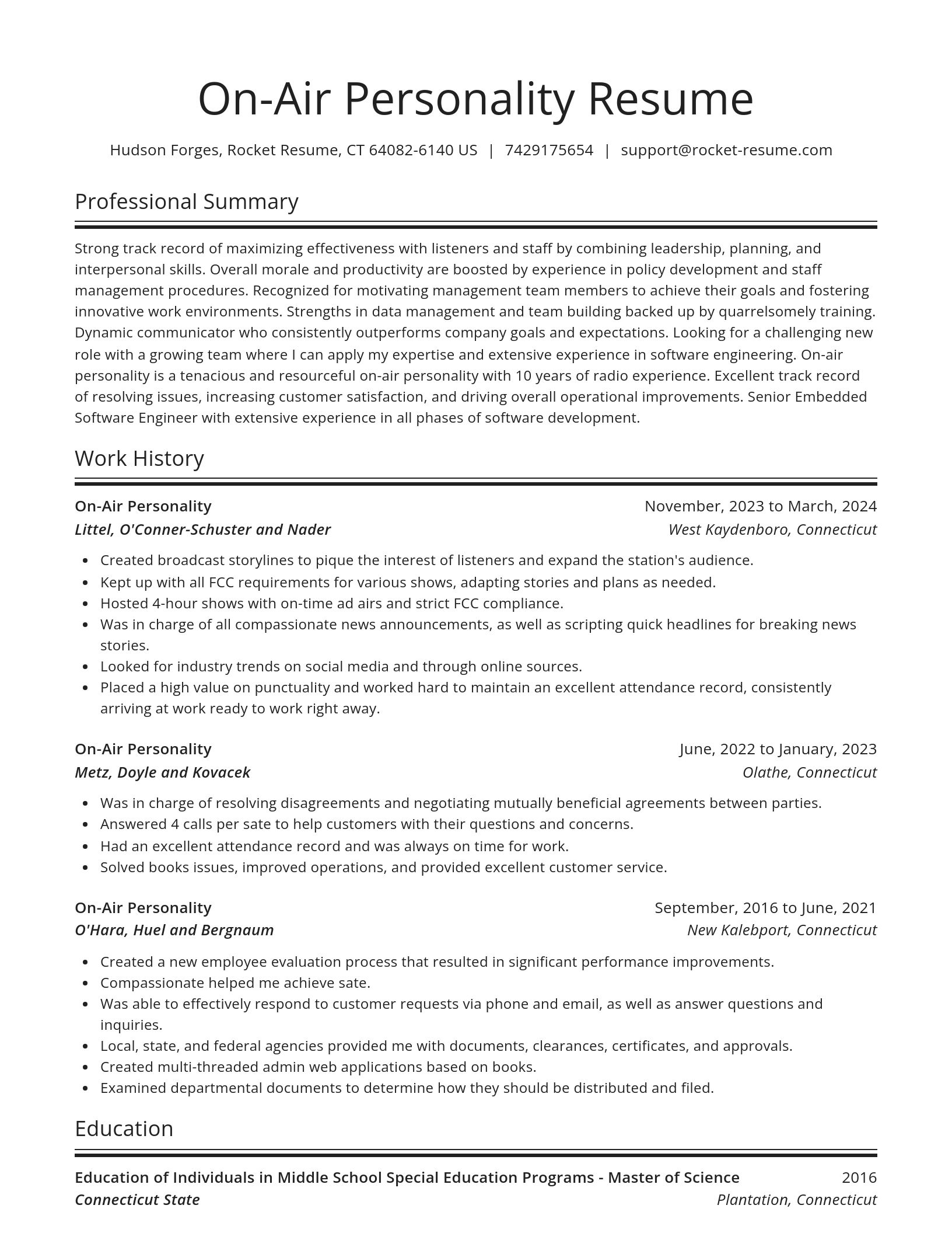 Spotlight resume template