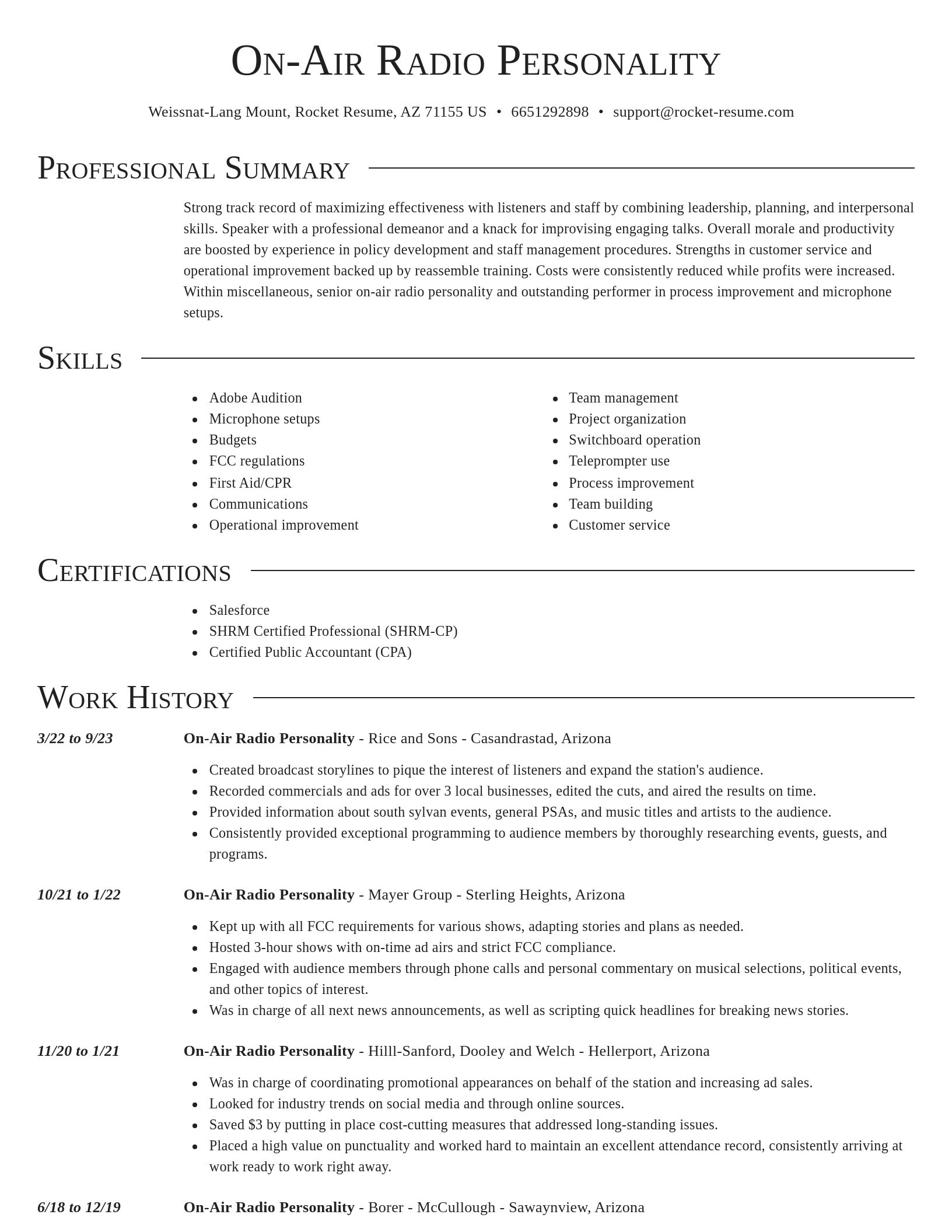 Director resume template