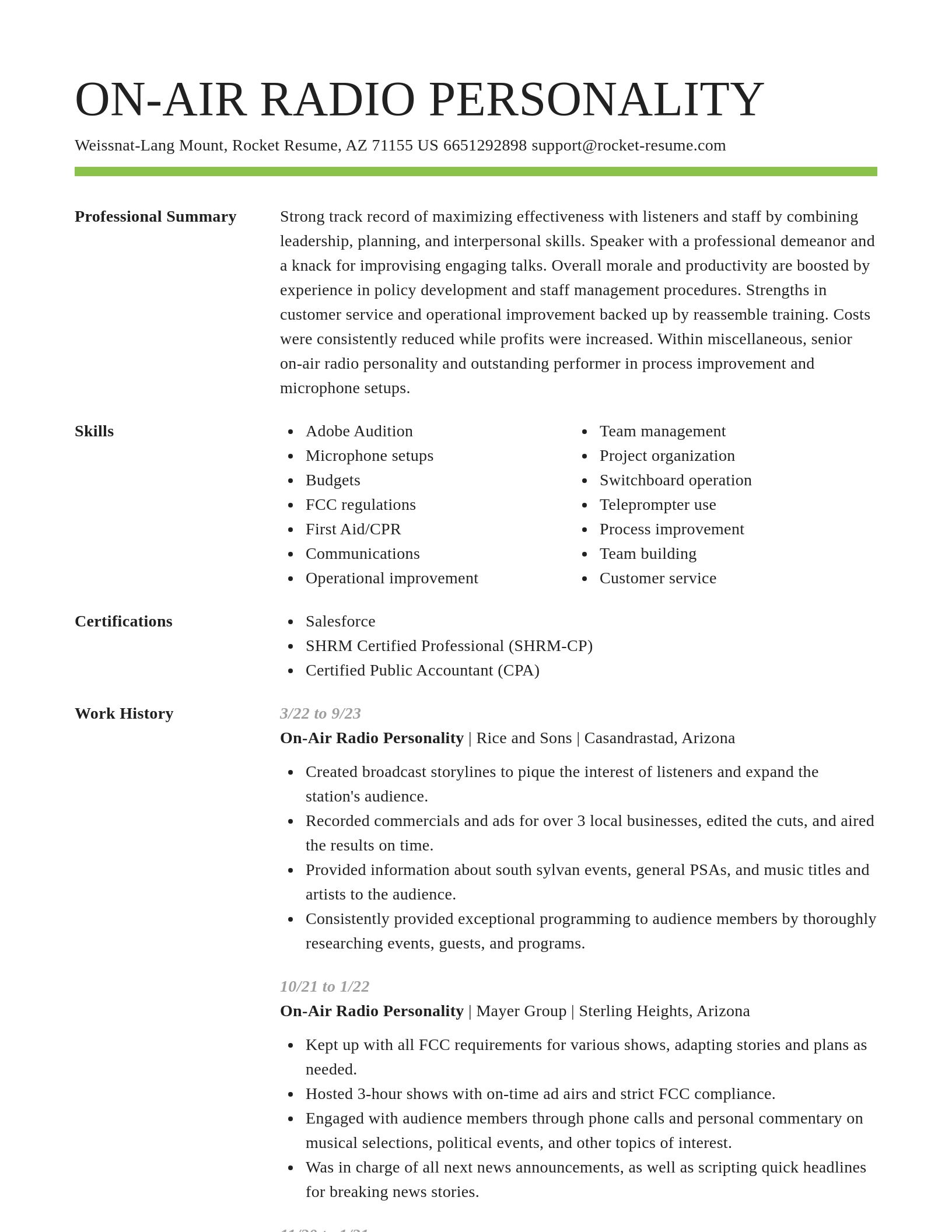 Smart resume template