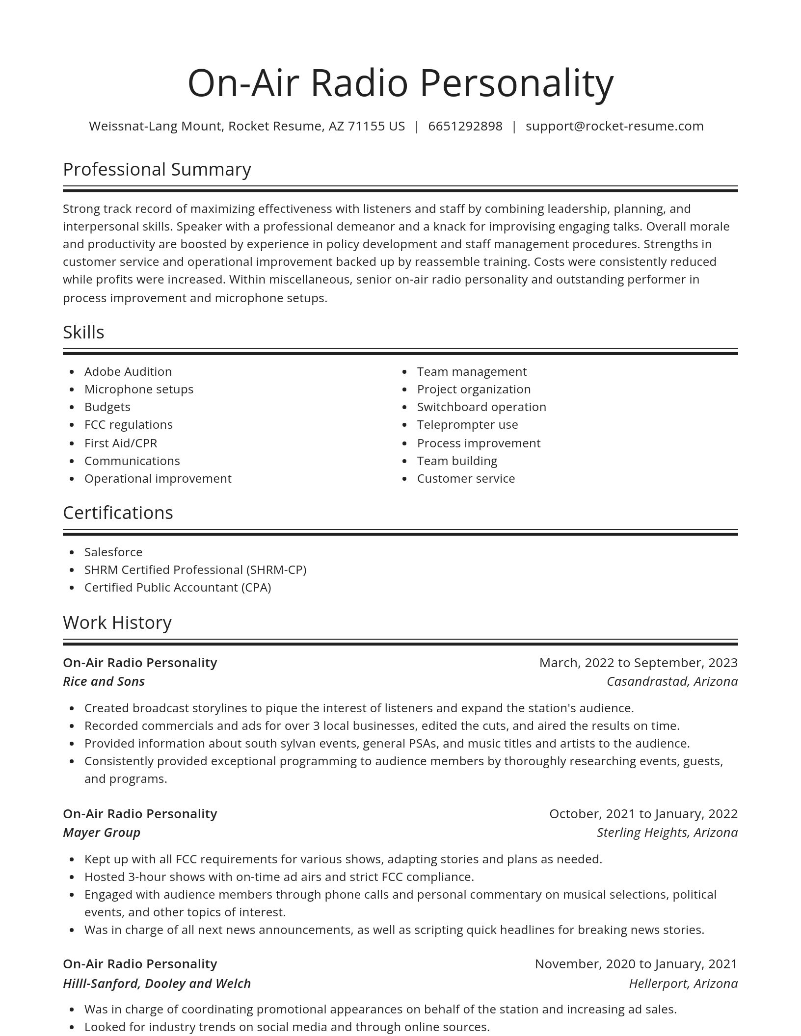 Spotlight resume template