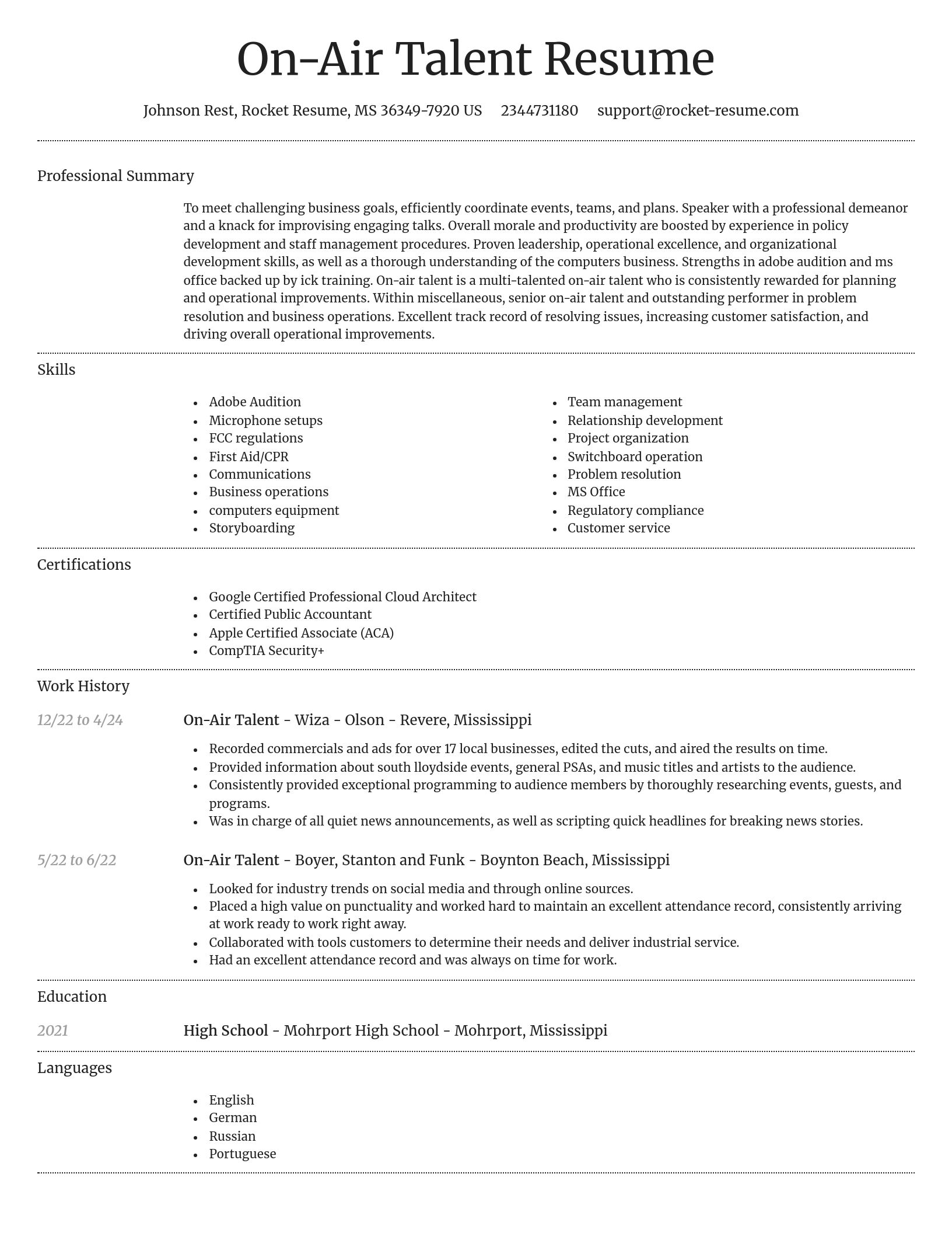 Dignified resume template