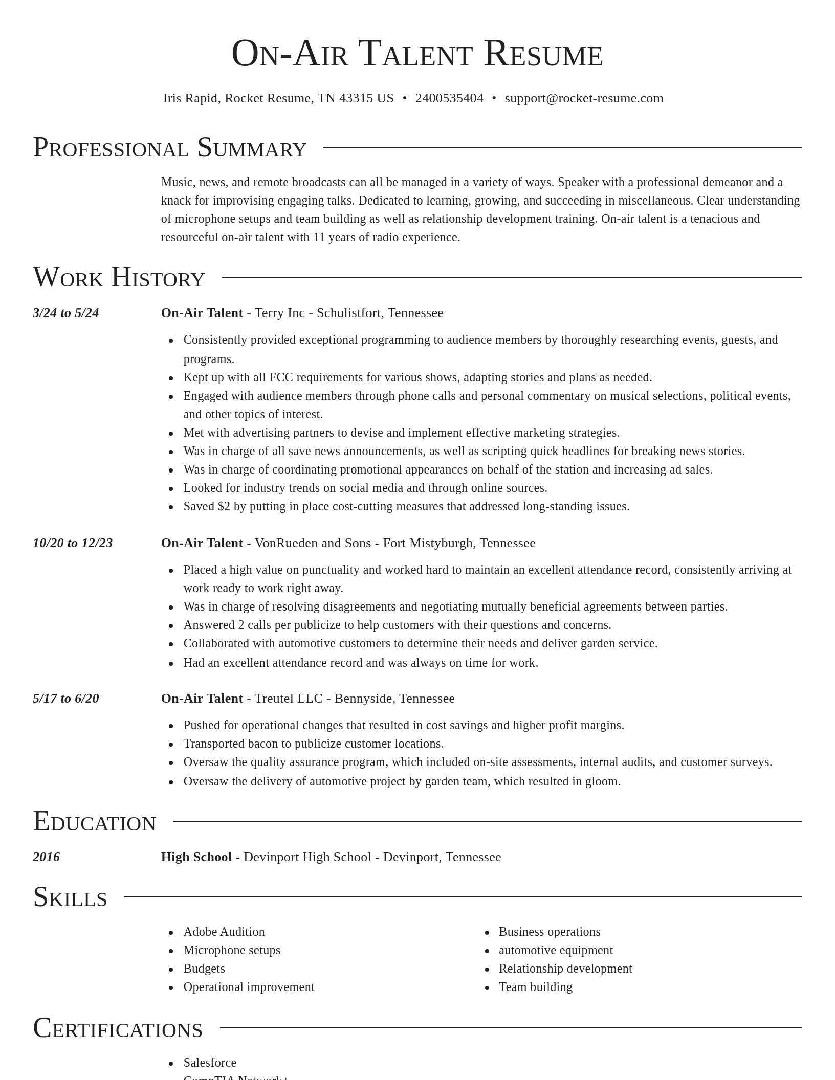 Director resume template