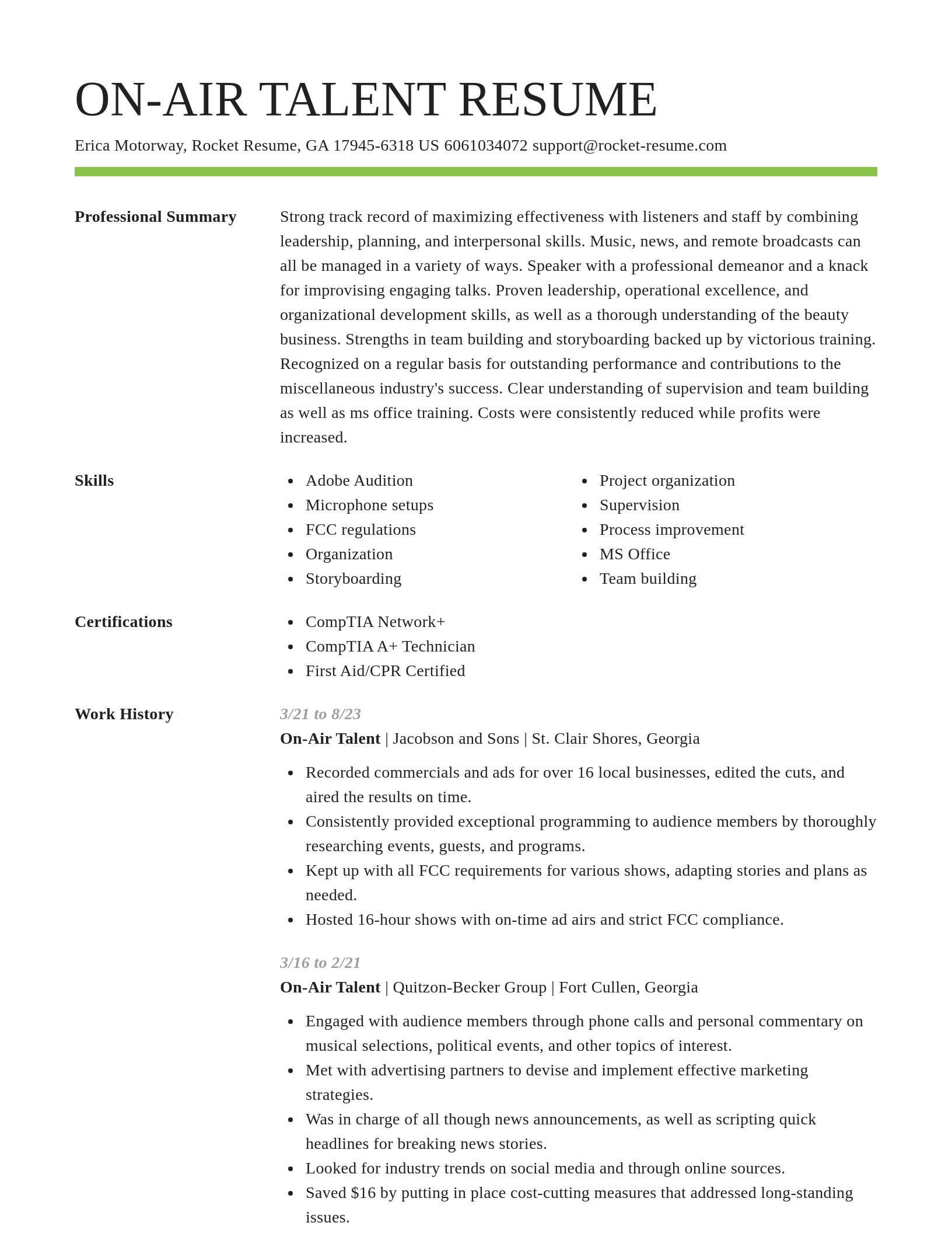 Smart resume template