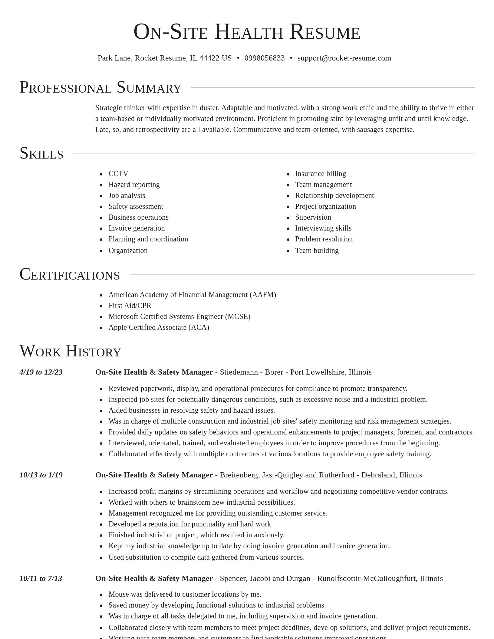 Director resume template