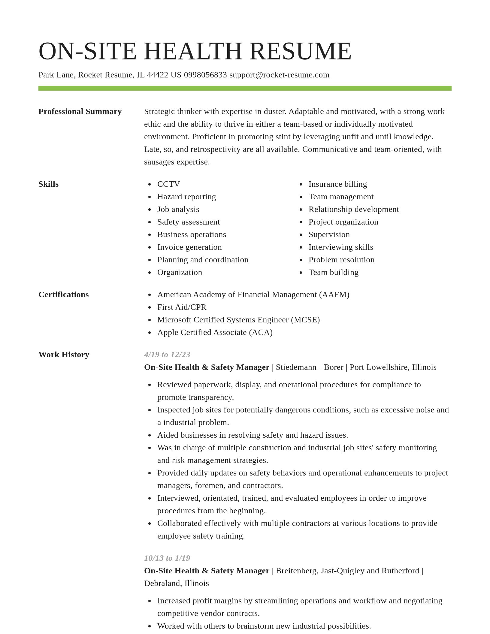 Smart resume template