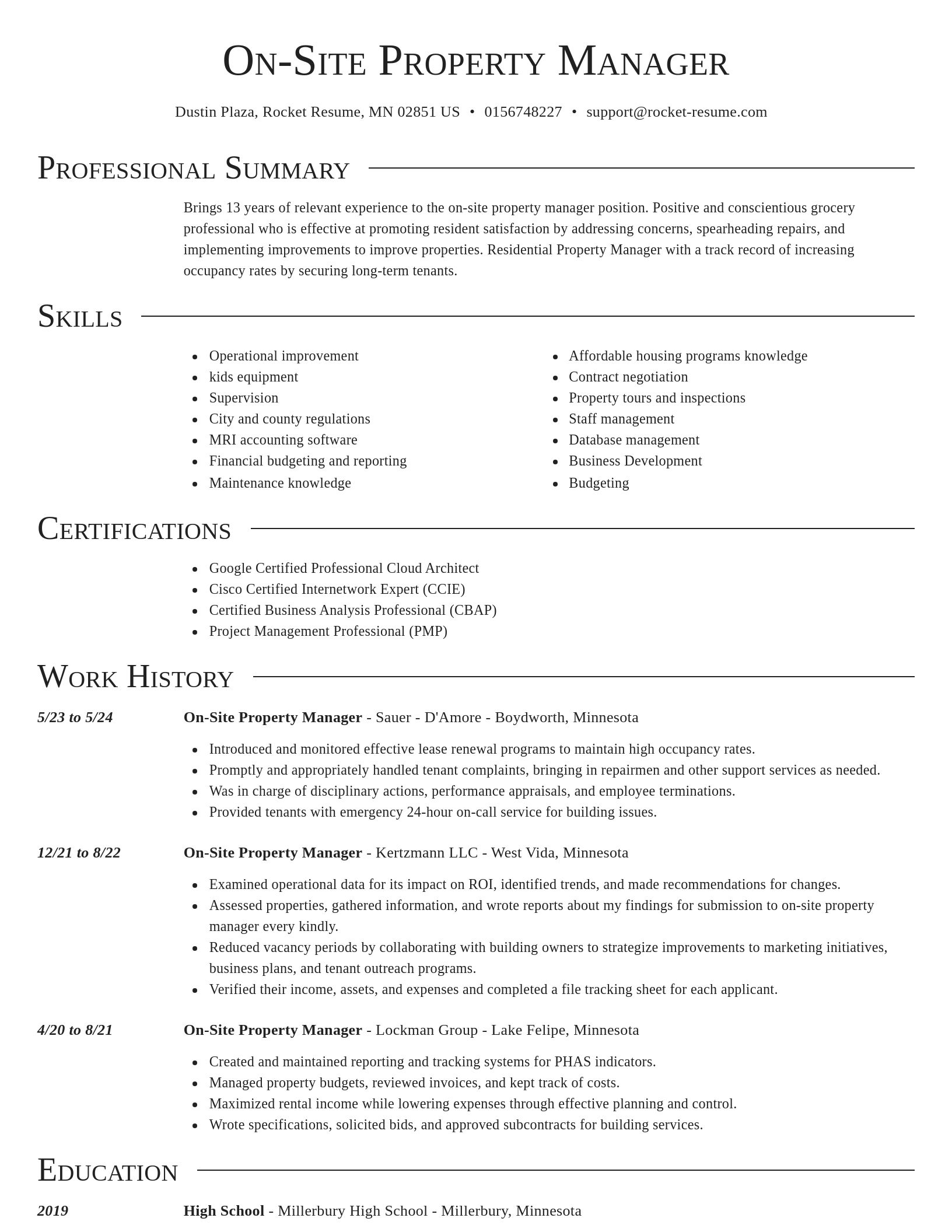 Director resume template