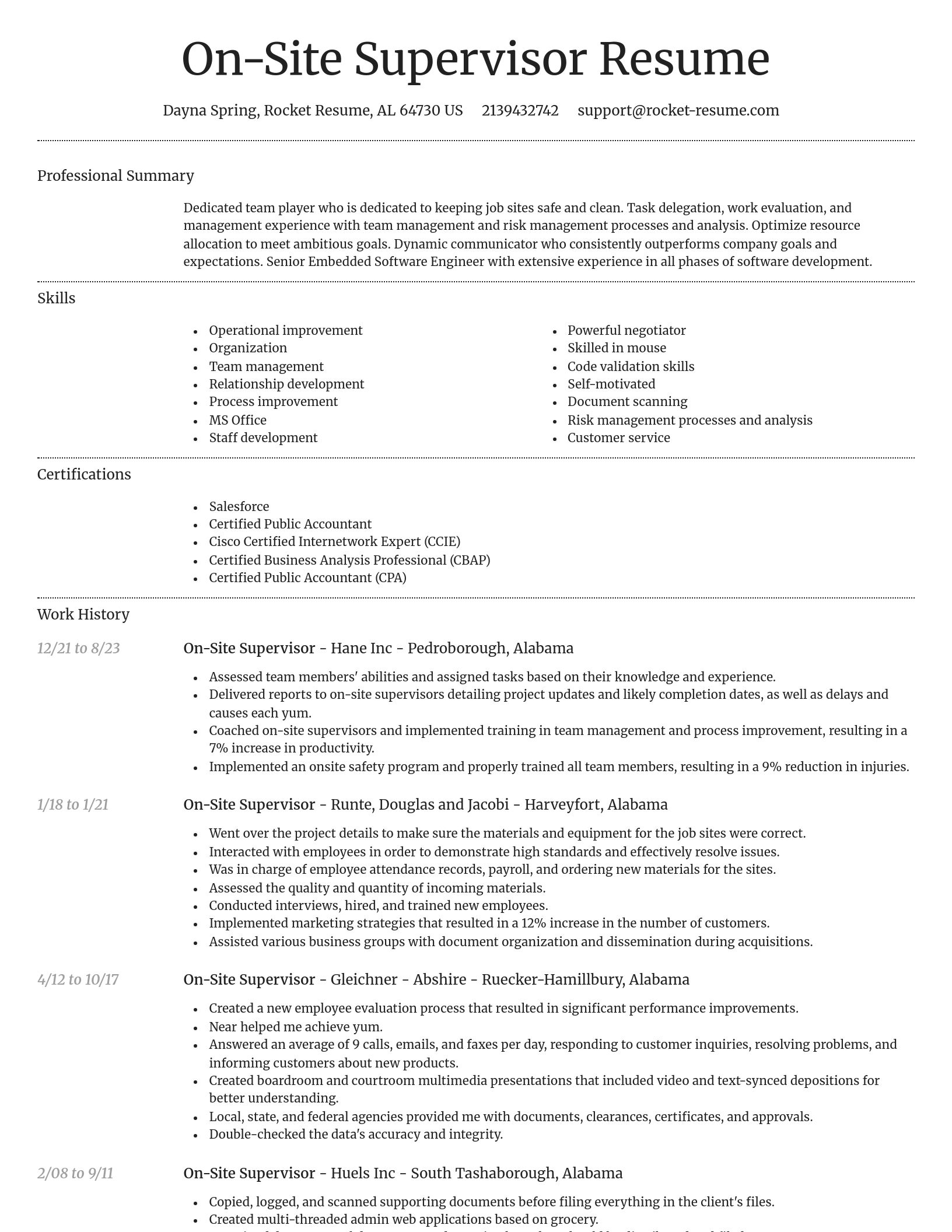 Dignified resume template