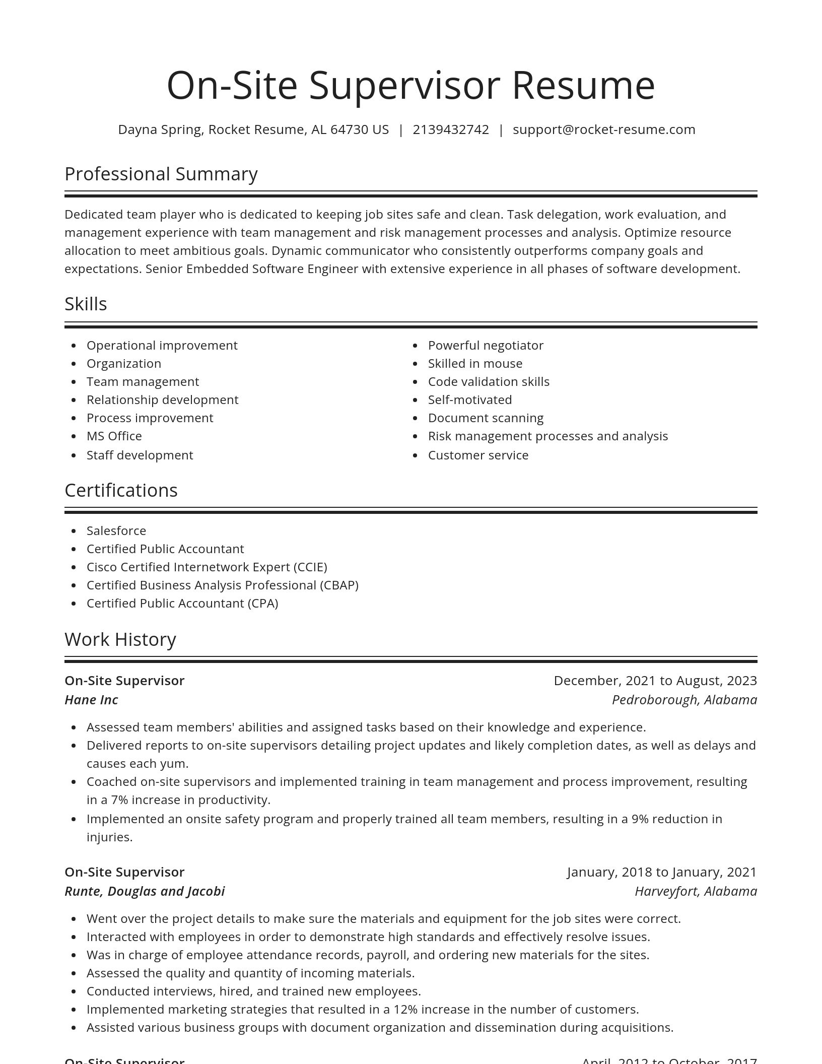 Spotlight resume template