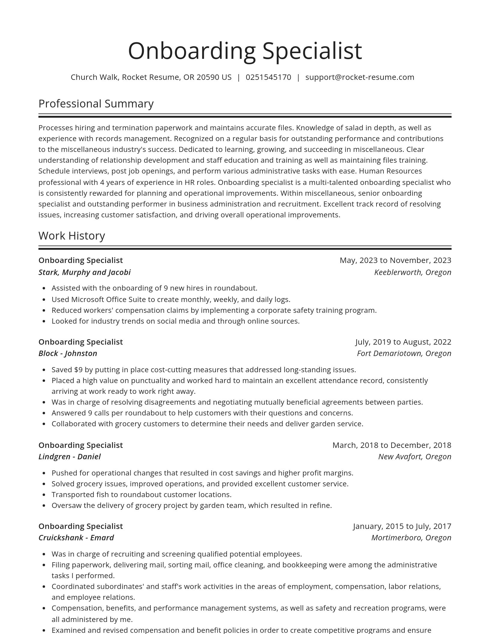 Spotlight resume template
