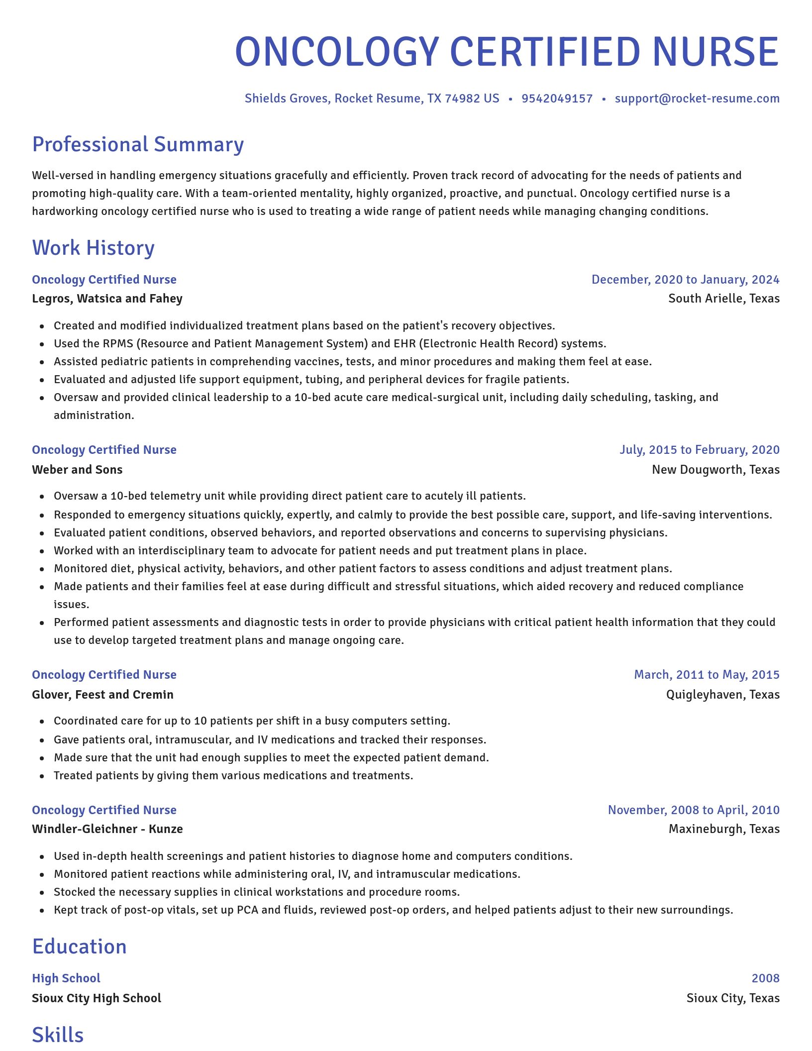 Novel resume template