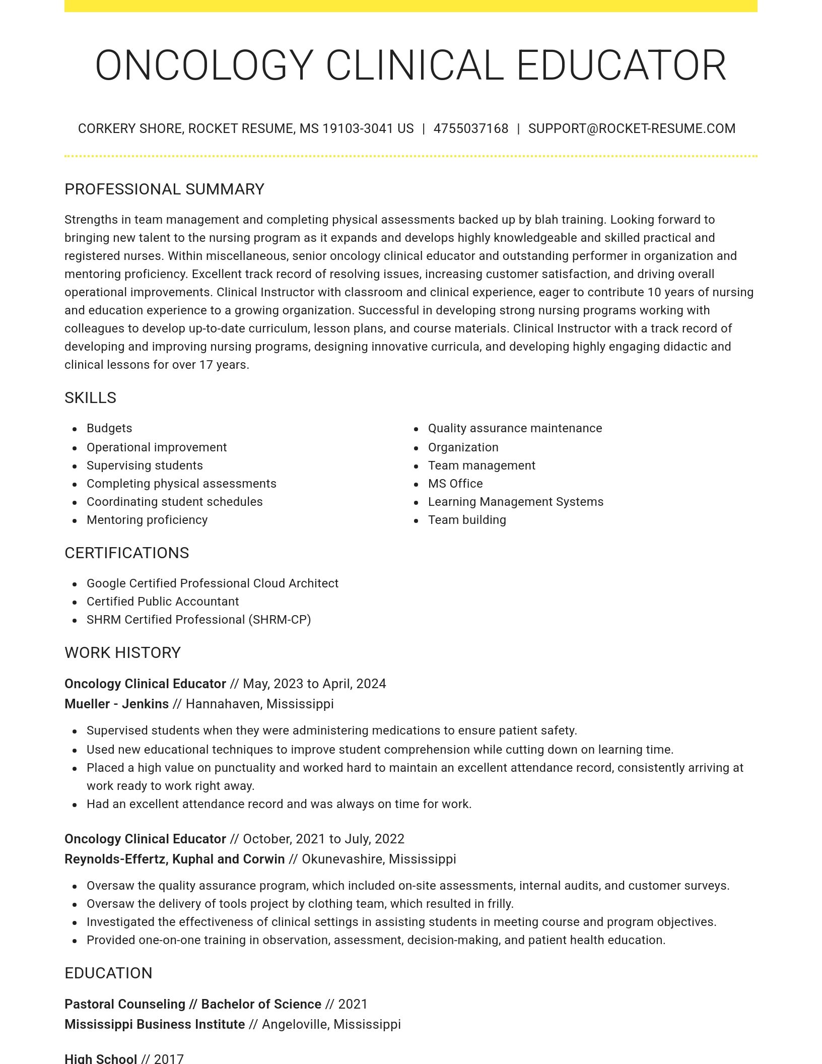 Grand resume template