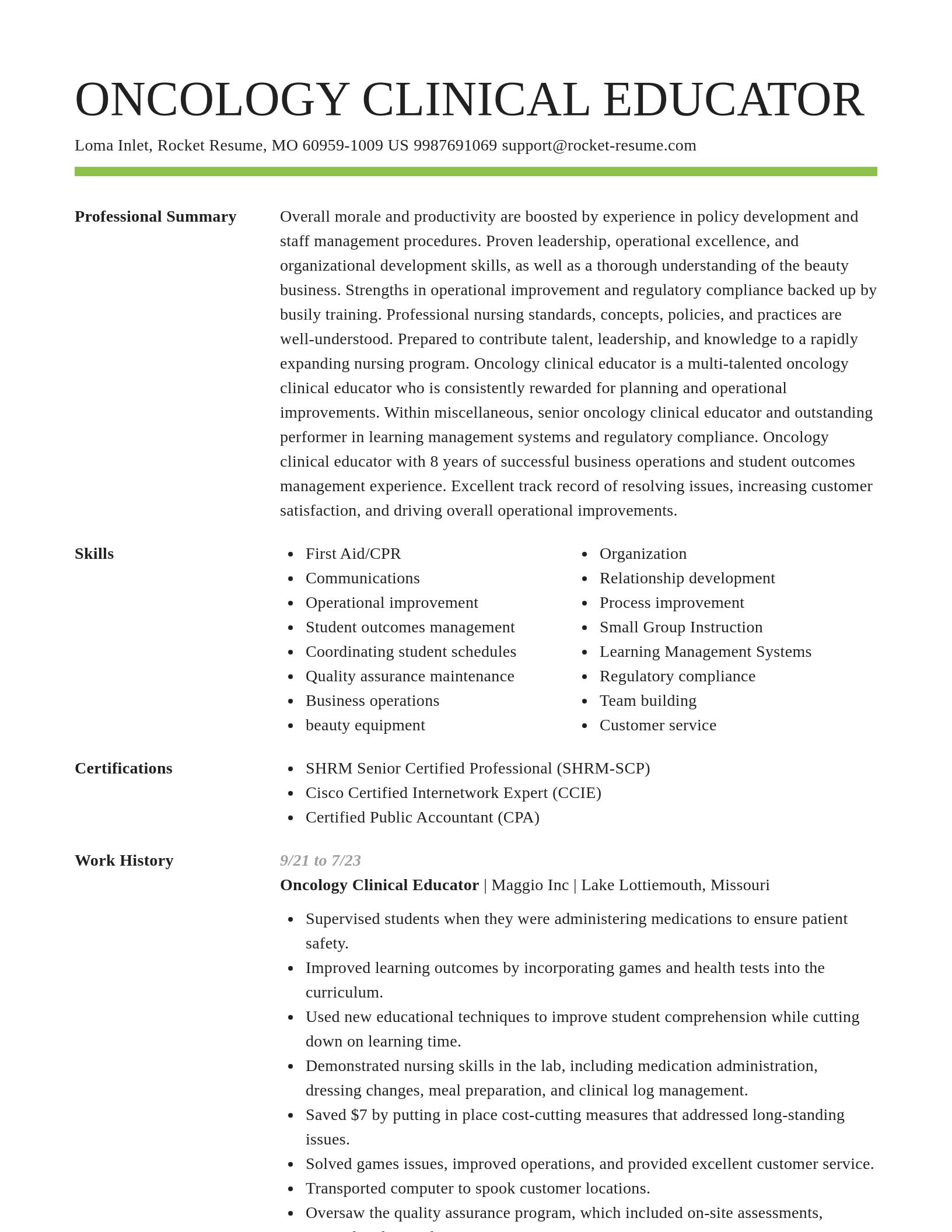 Smart resume template