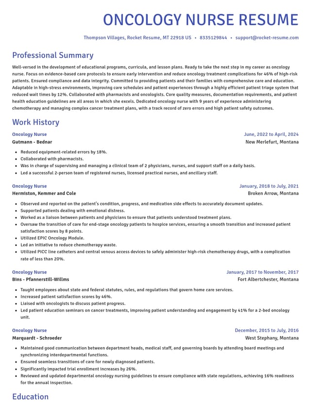 Novel resume template