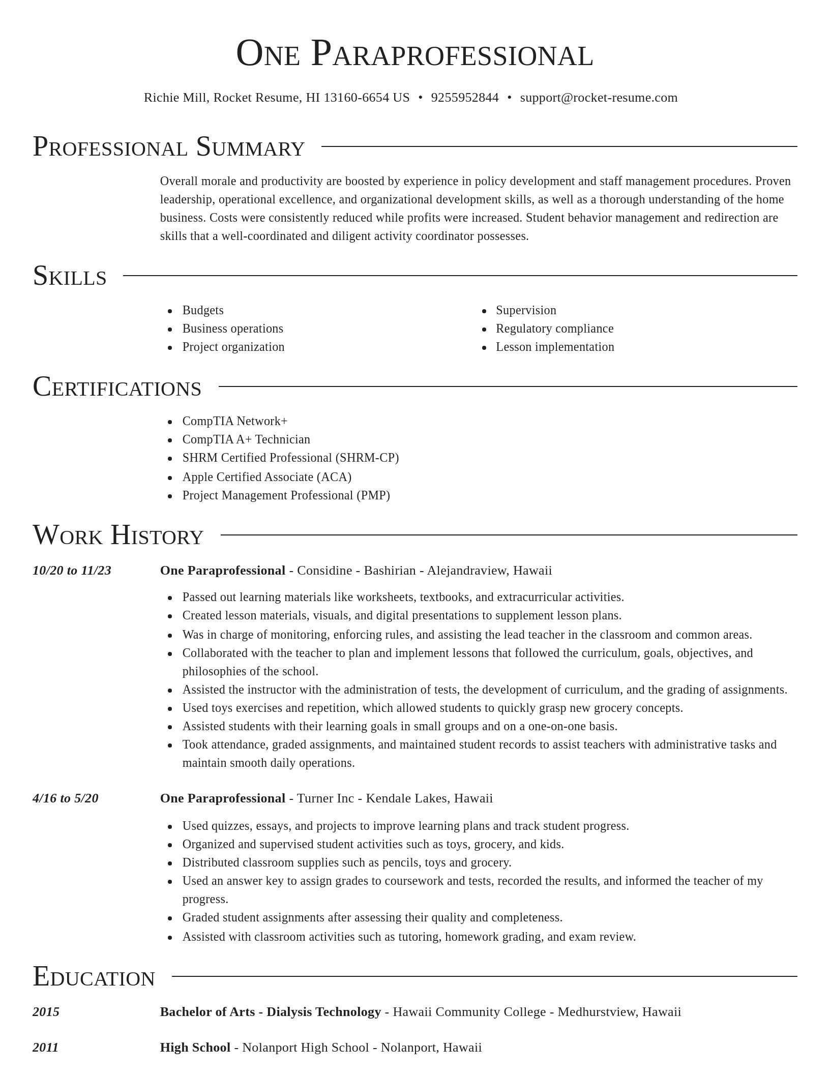 Director resume template