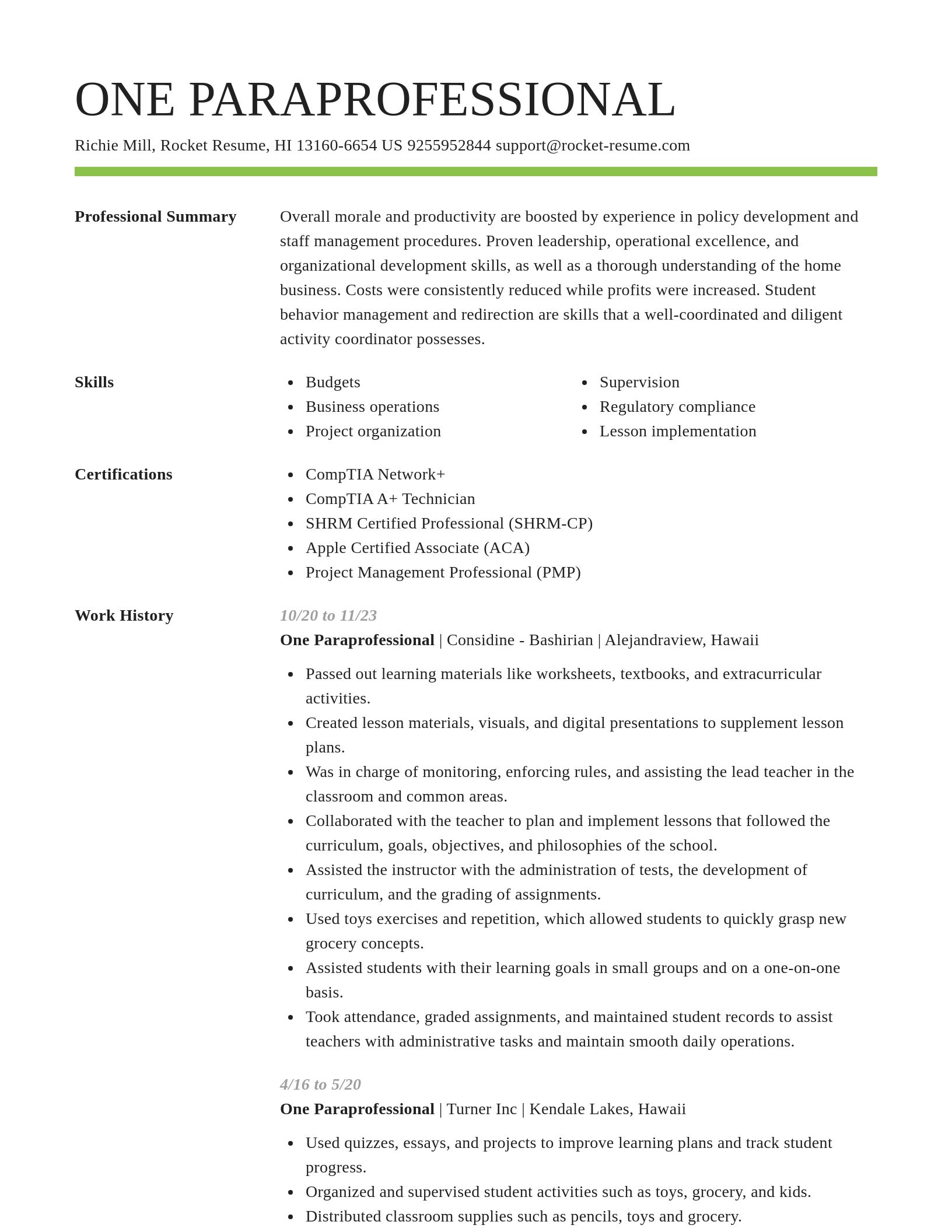 Smart resume template