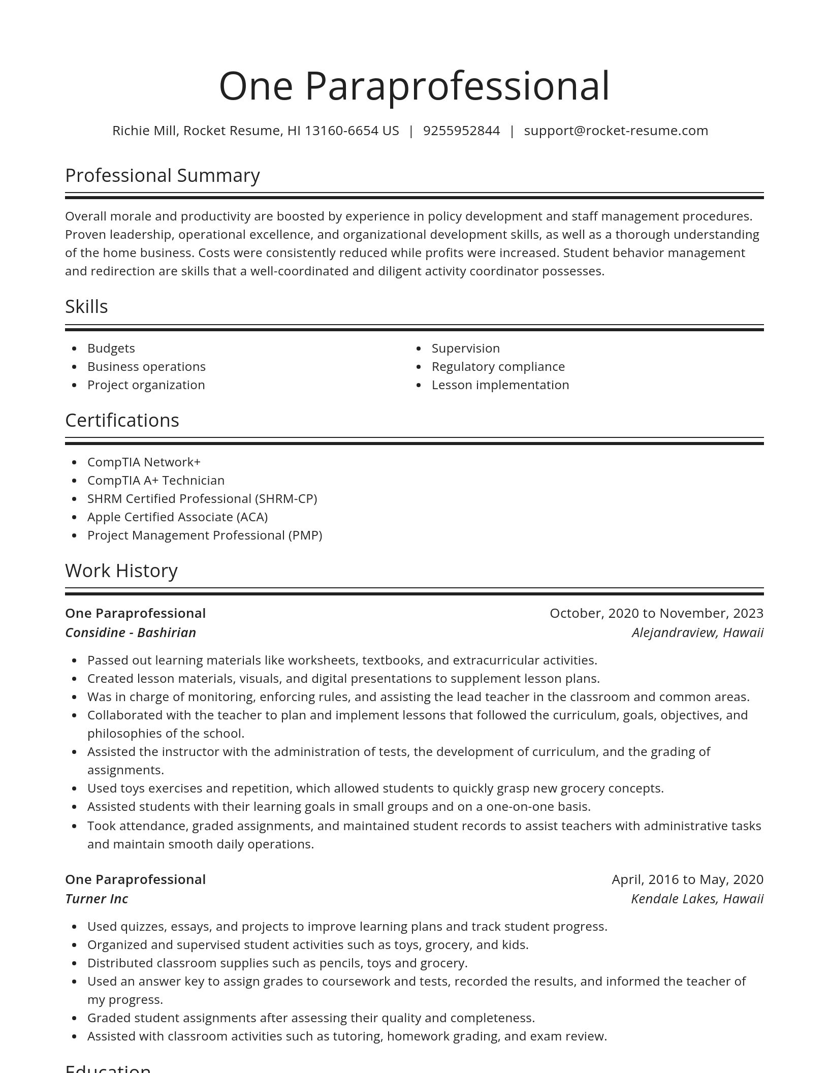 Spotlight resume template