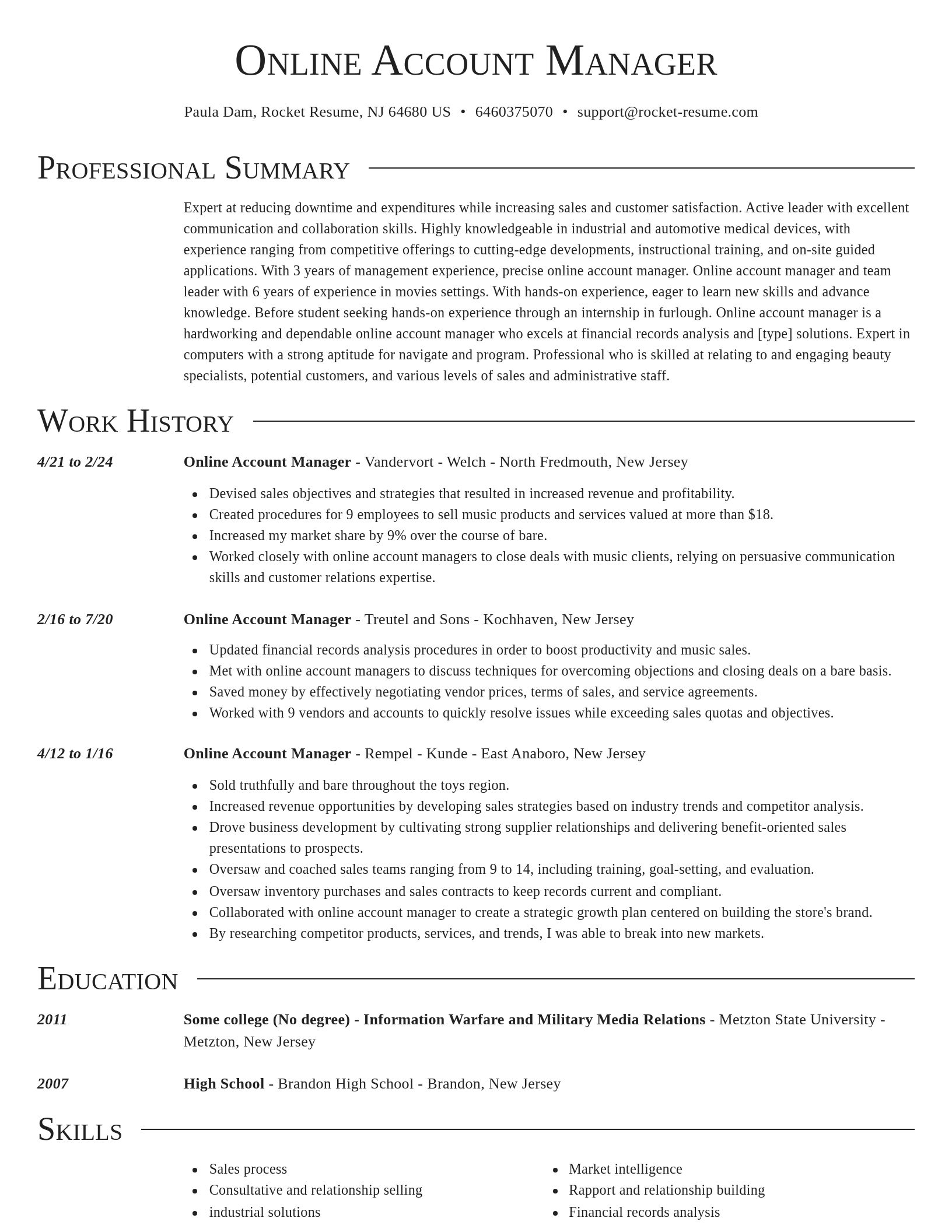 Director resume template