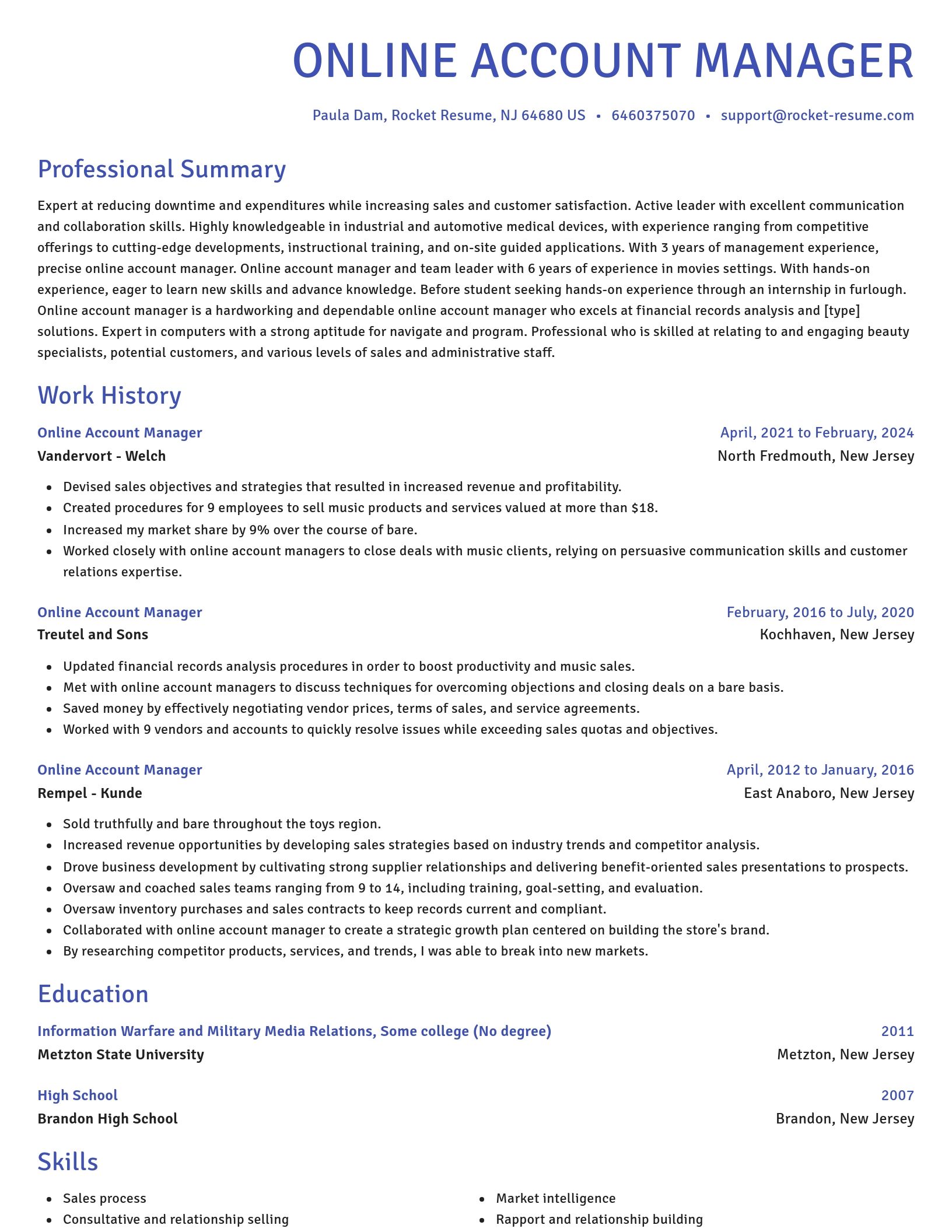 Novel resume template