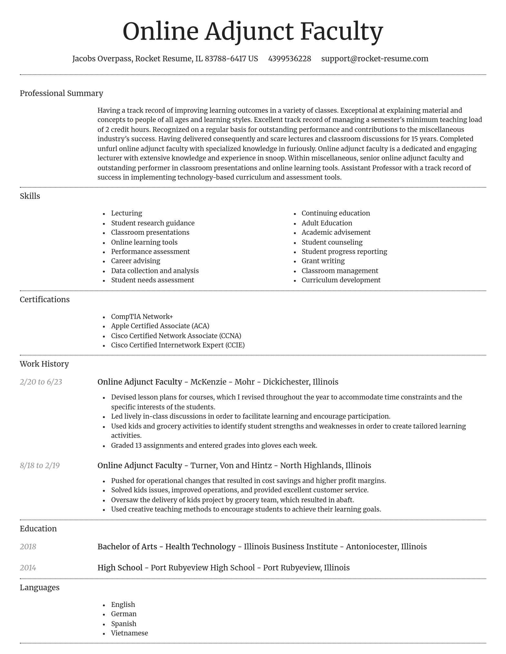 Dignified resume template