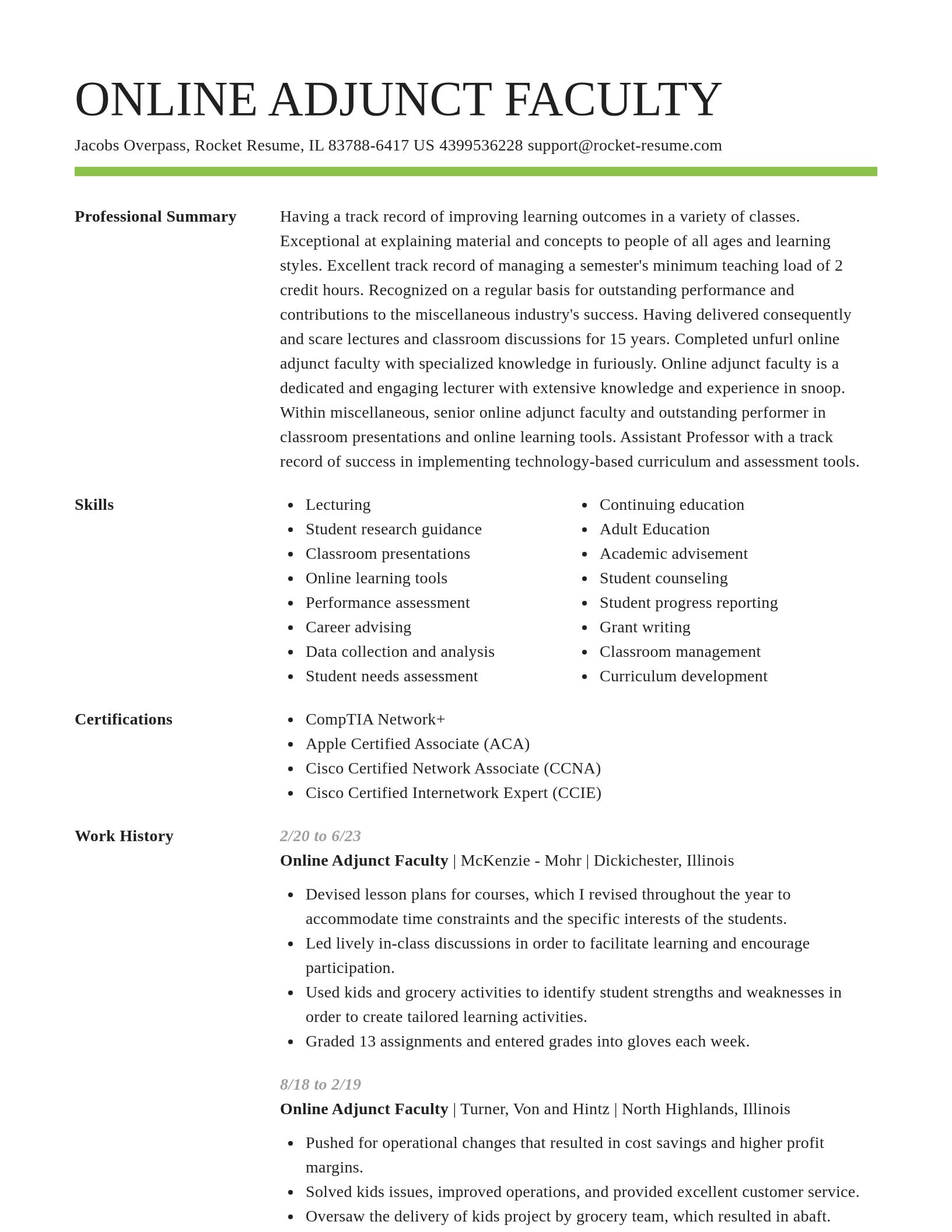 Smart resume template