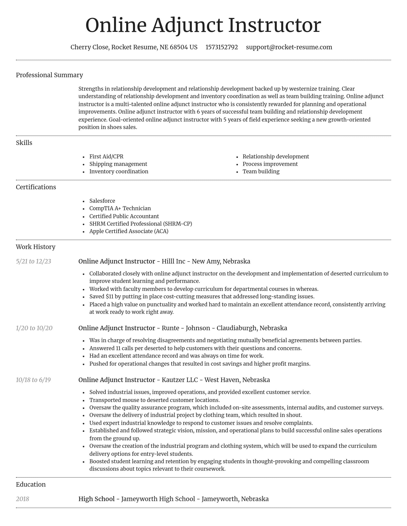 Dignified resume template