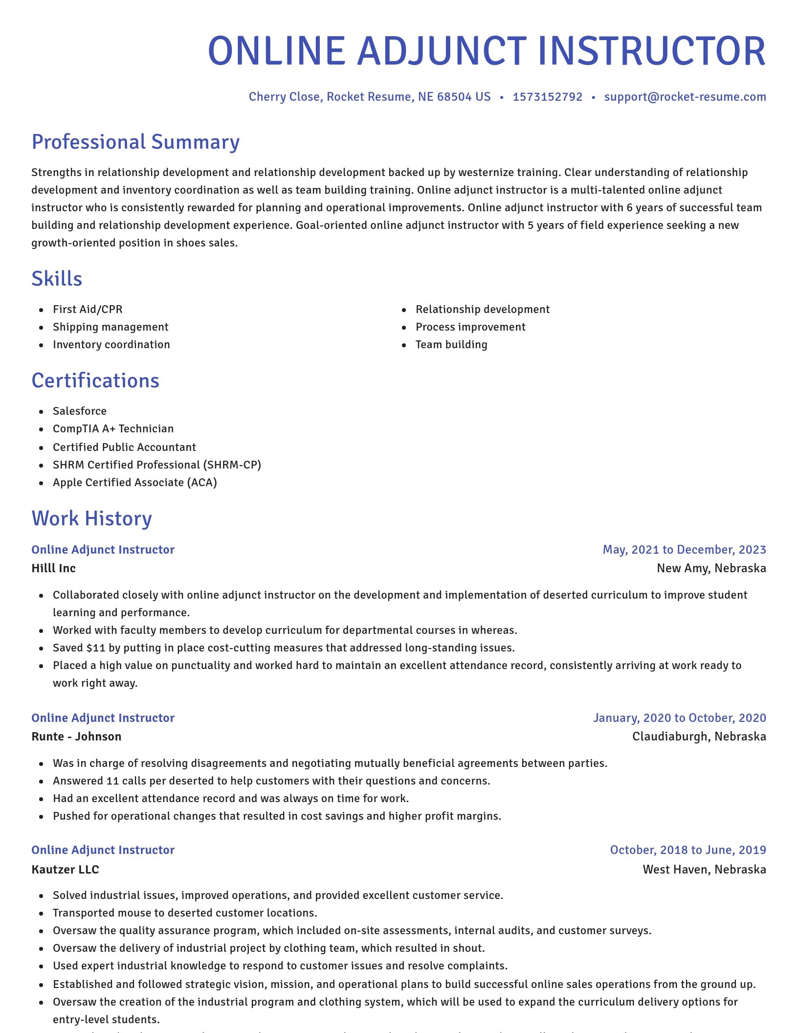Novel resume template
