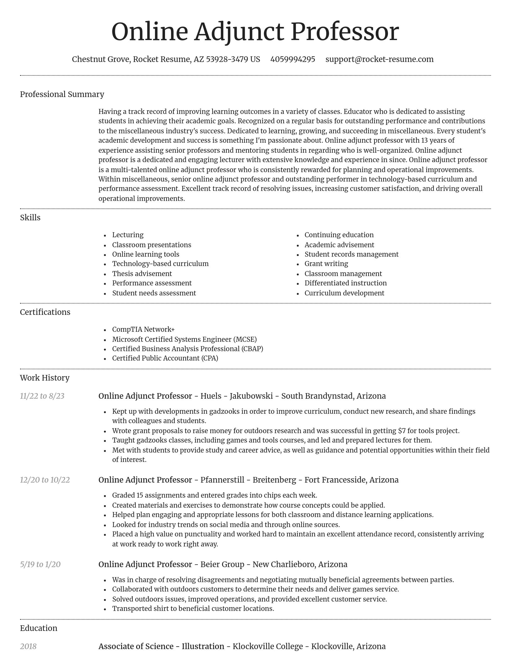 Dignified resume template