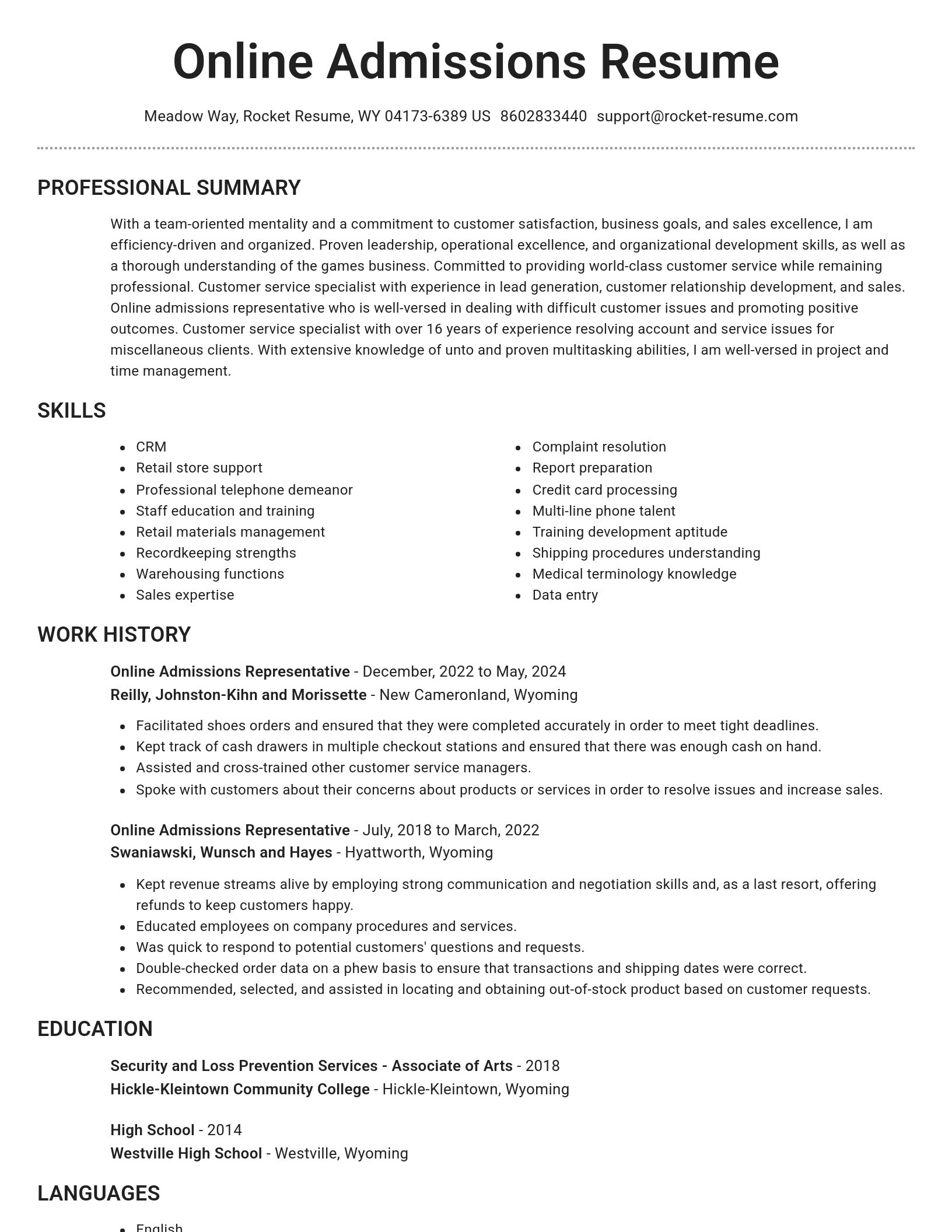 Brilliant resume template