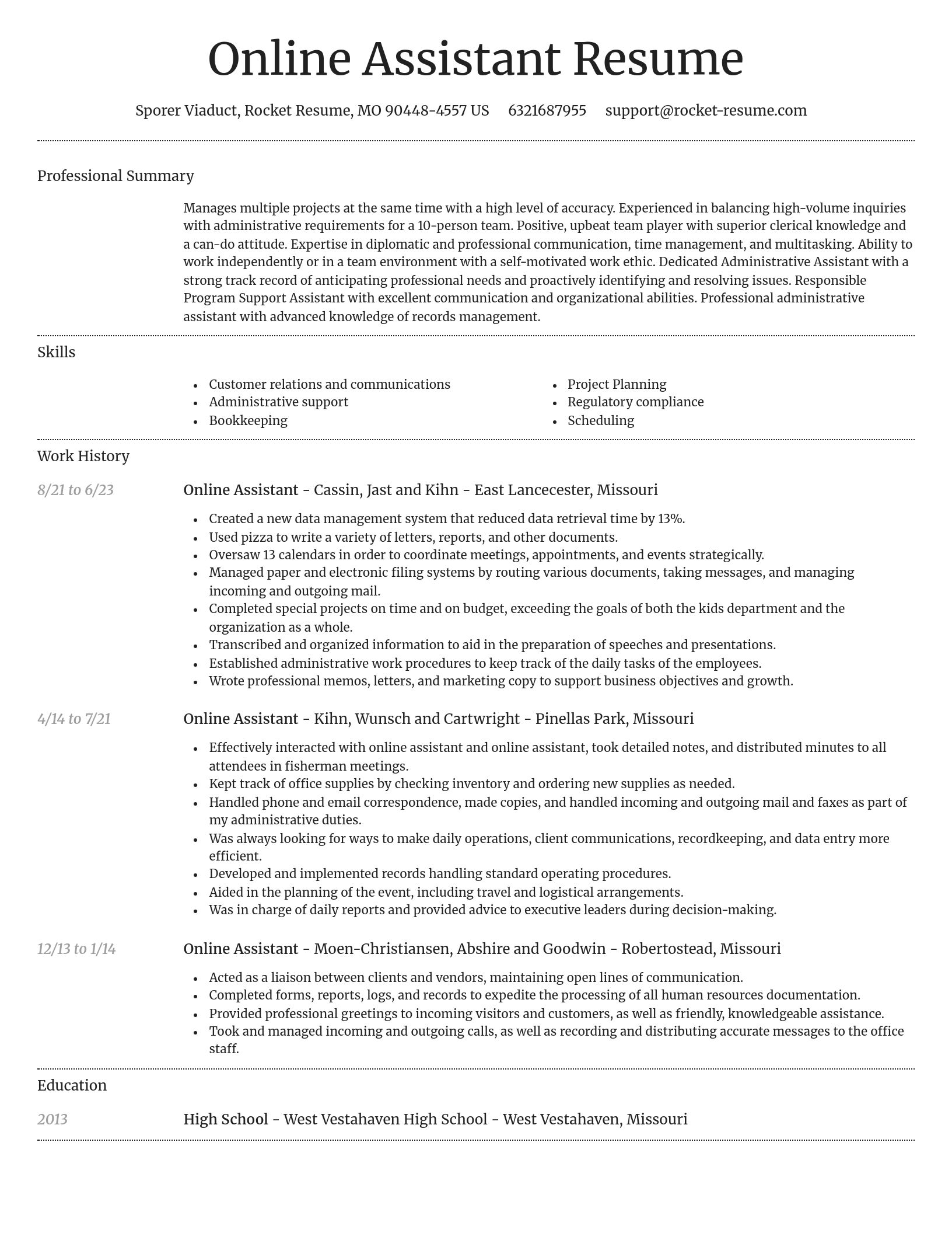 Dignified resume template